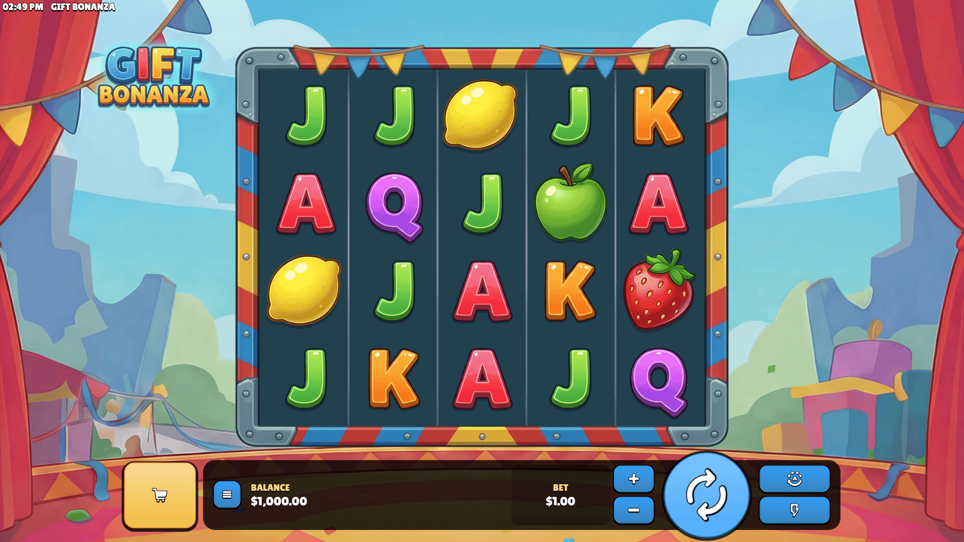 Gift Bonanza slot gameplay reels
