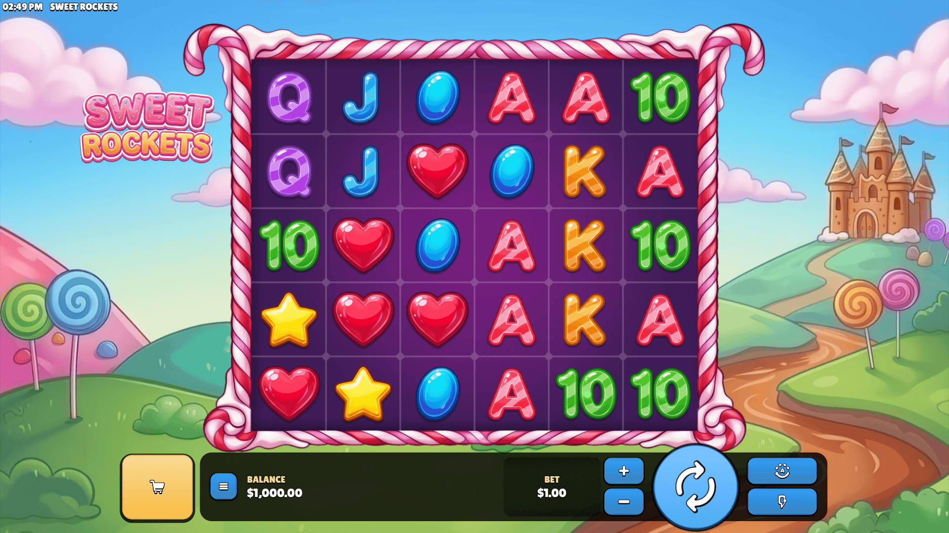 Sweet Rockets slot gameplay reels