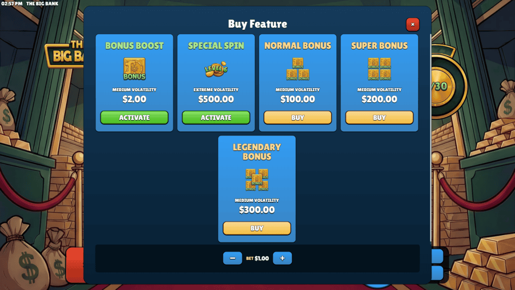 Gggaming the big bank bonus buy 1