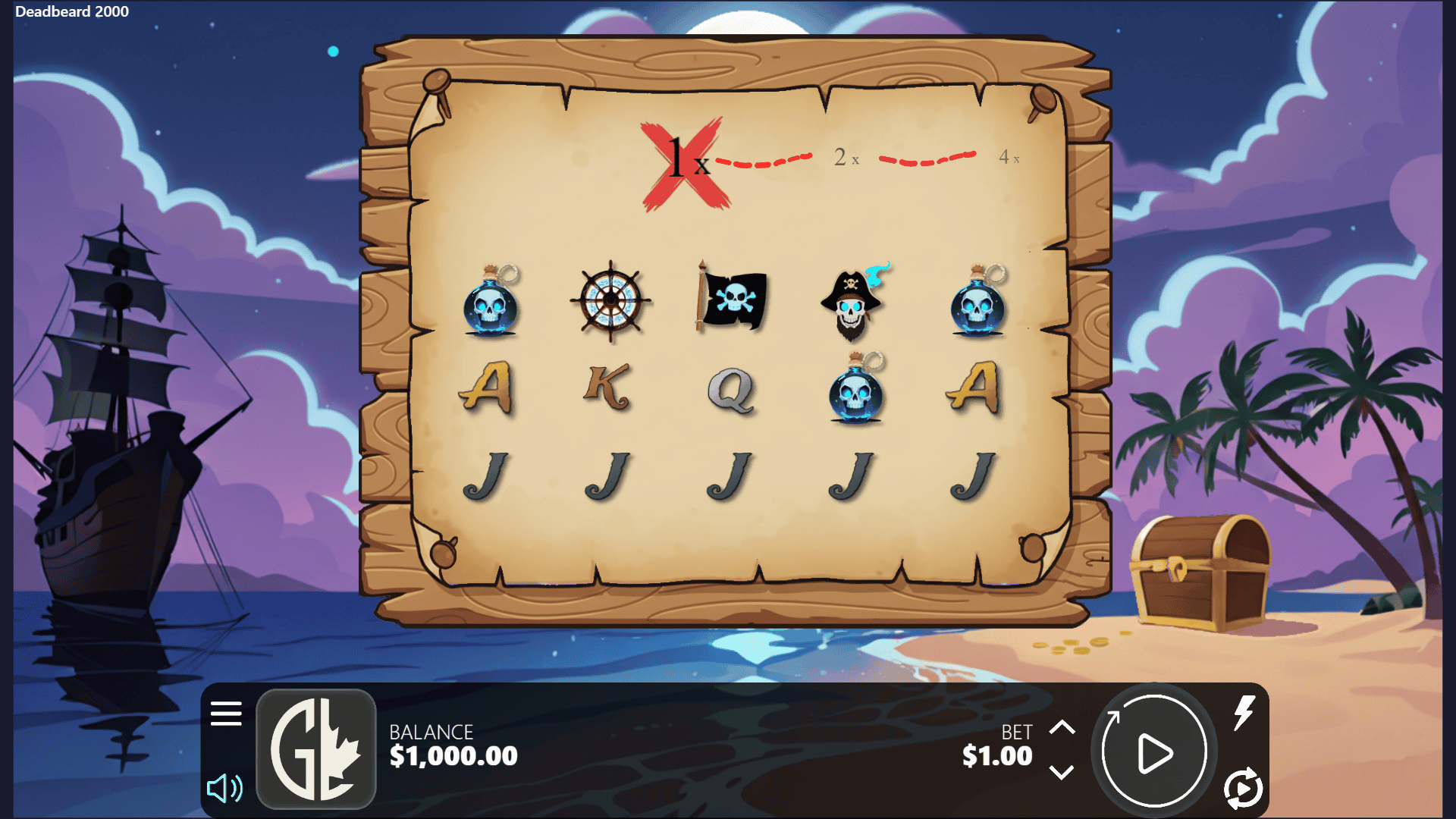 Deadbeard 2000 slot gameplay reels
