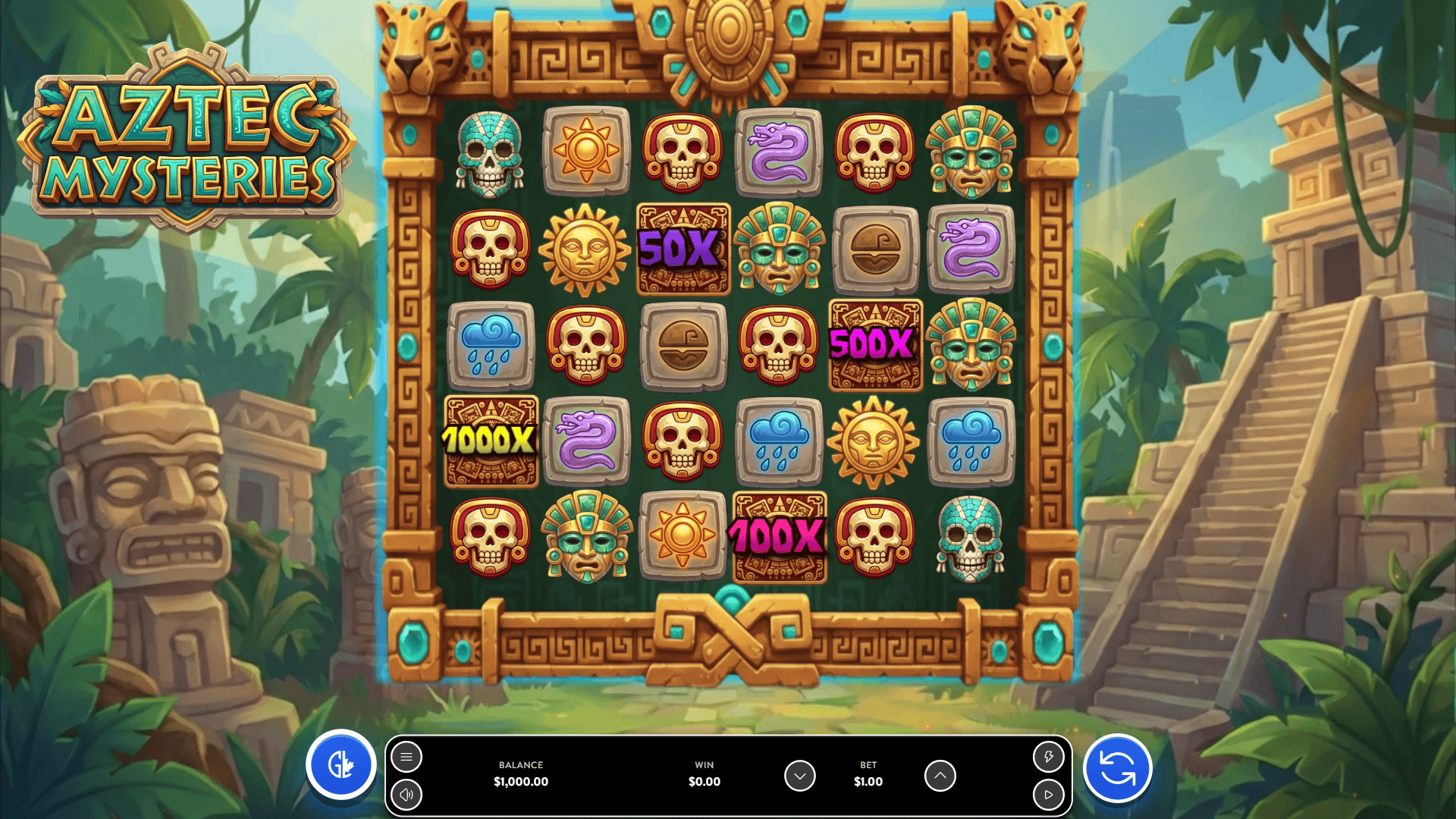 Aztec Mysteries slot gameplay reels