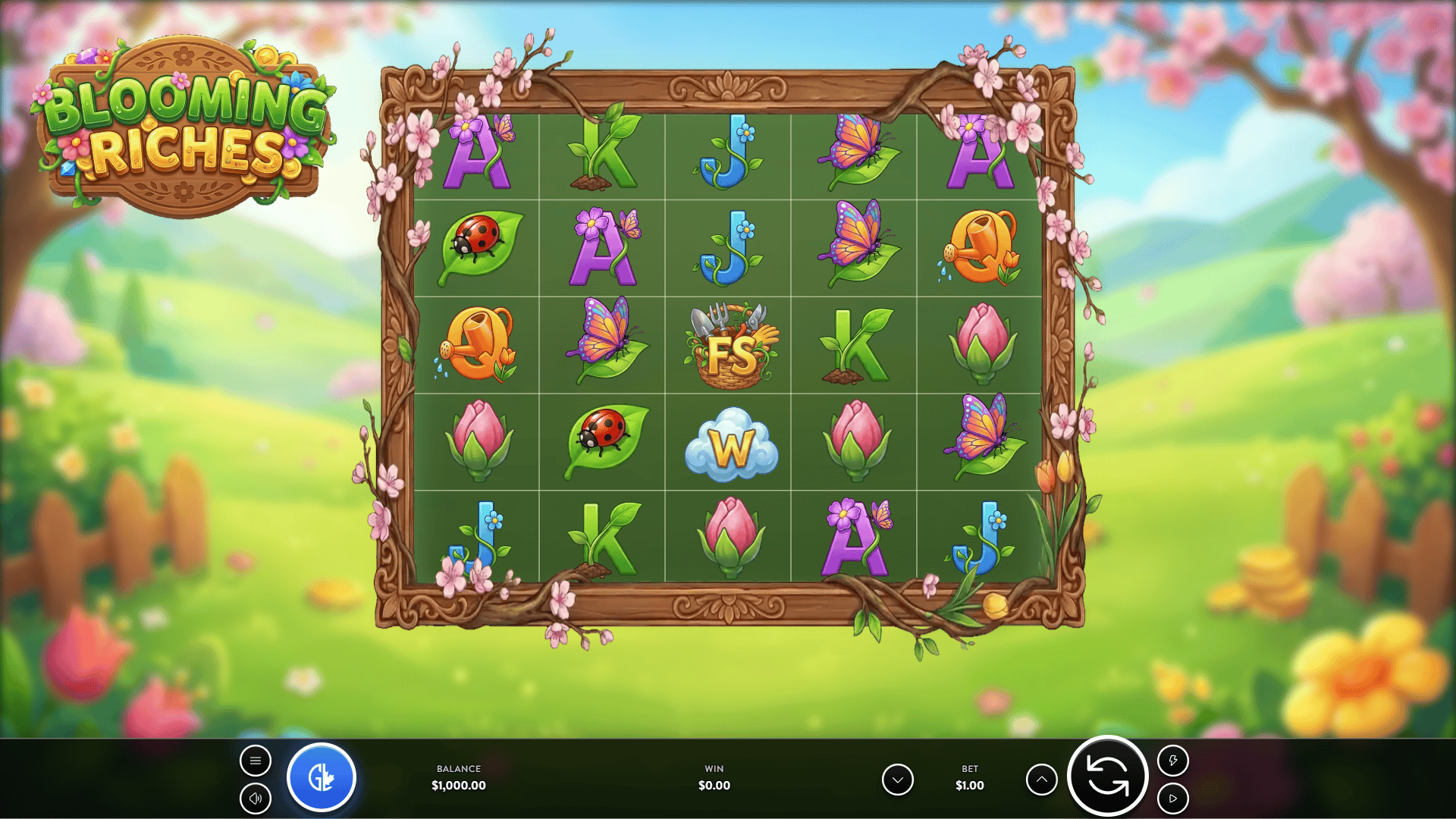 Blooming Riches slot gameplay reels