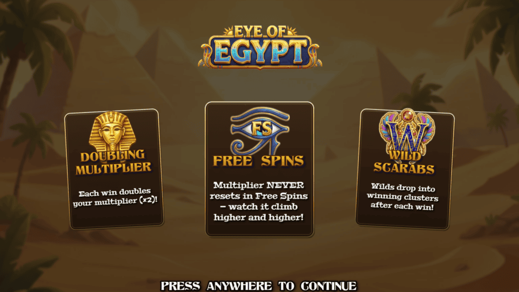 Goldleafstudios eye of egypt intro screen