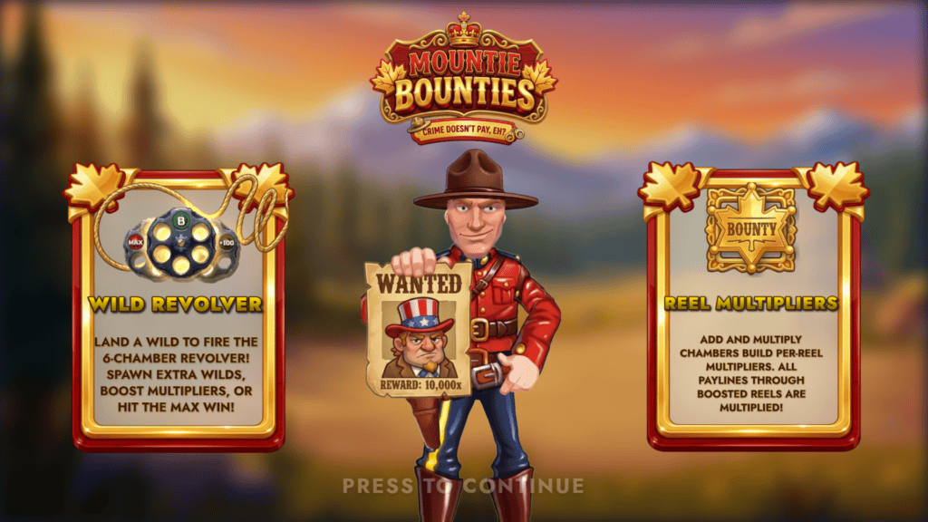 Goldleafstudios mountie bounties intro screen
