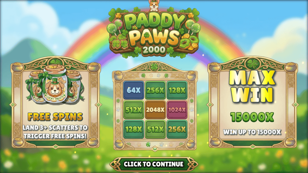 Goldleafstudios paddy paws 2000 intro screen