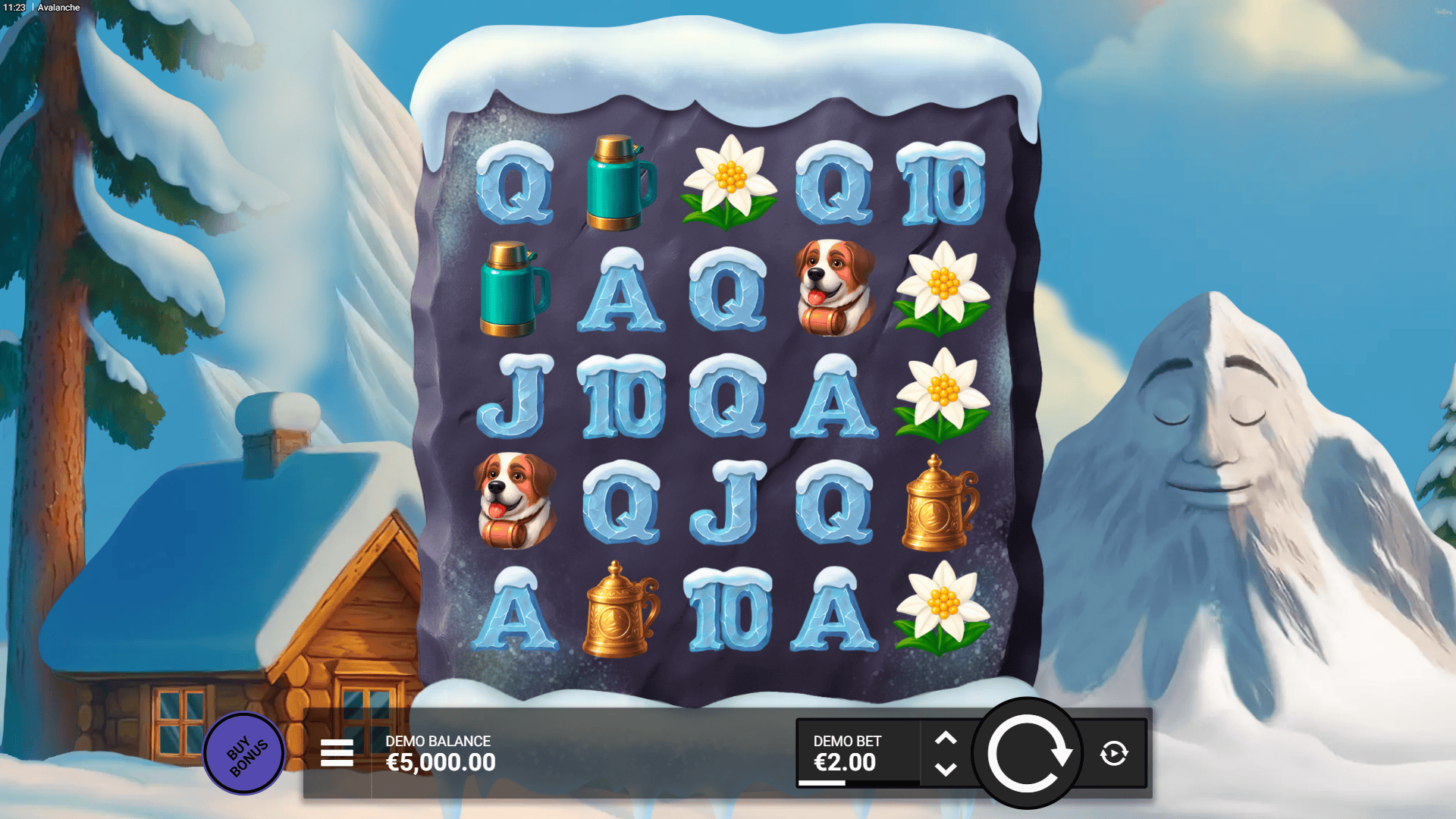 Avalanche slot gameplay reels