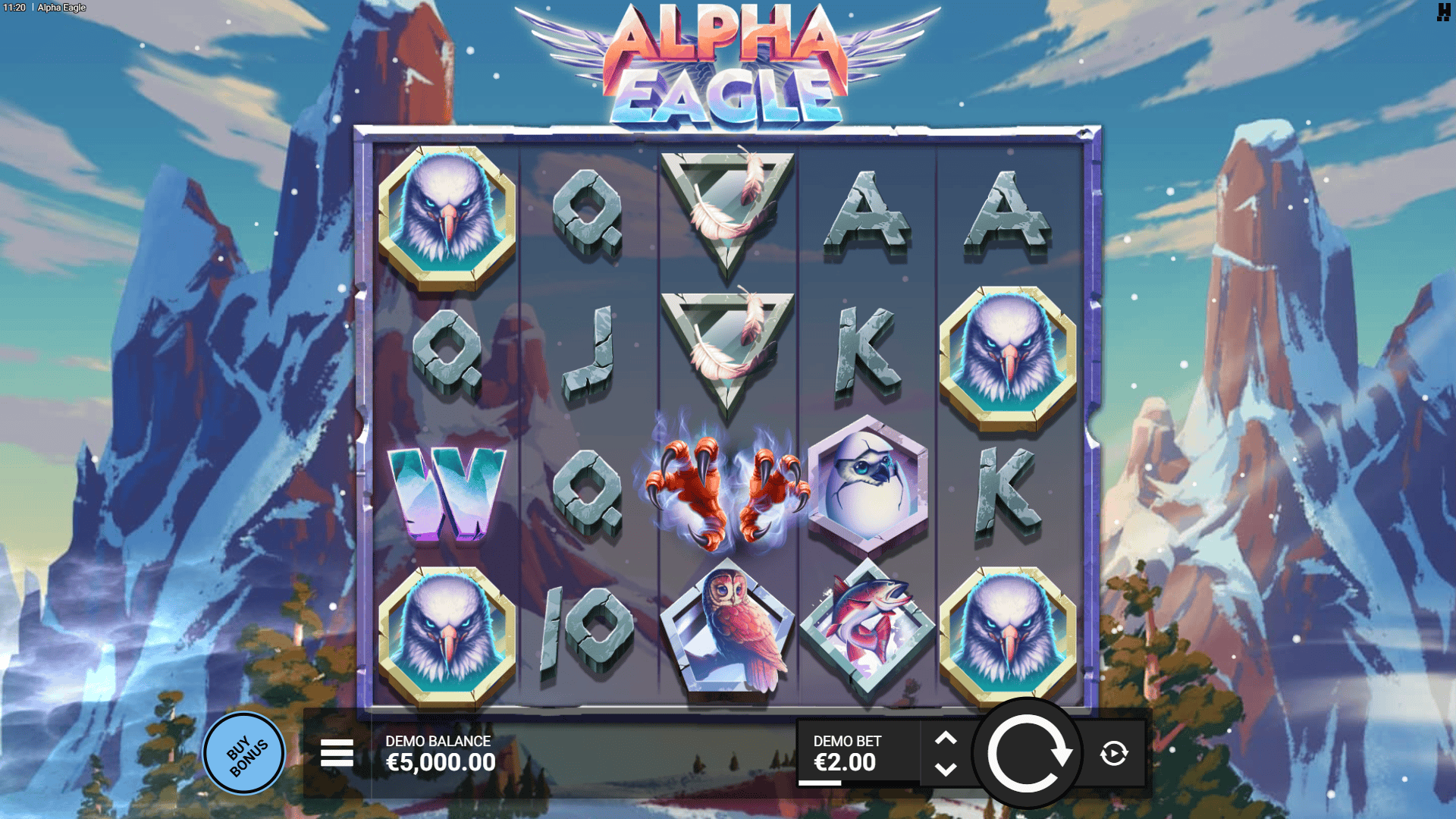 Alpha Eagle slot gameplay reels