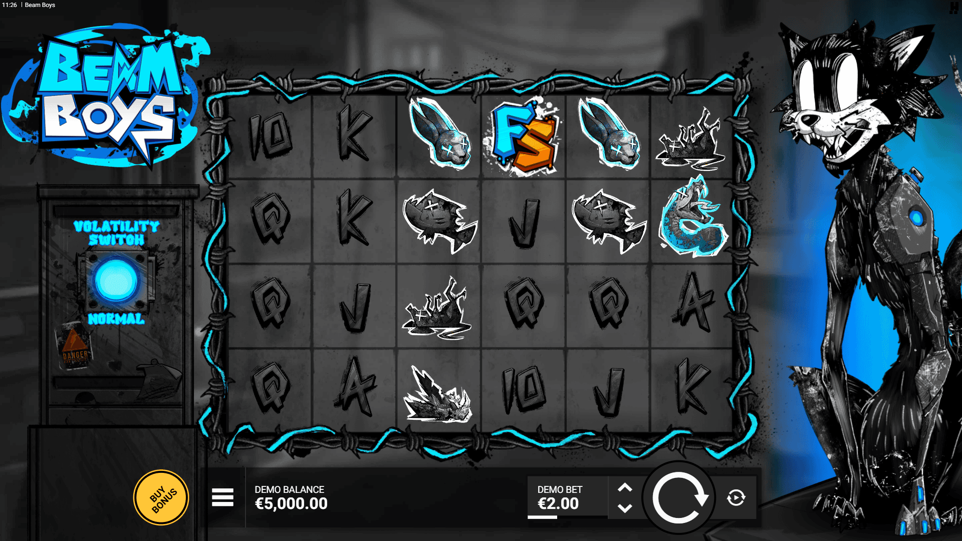 Beam Boys slot gameplay reels
