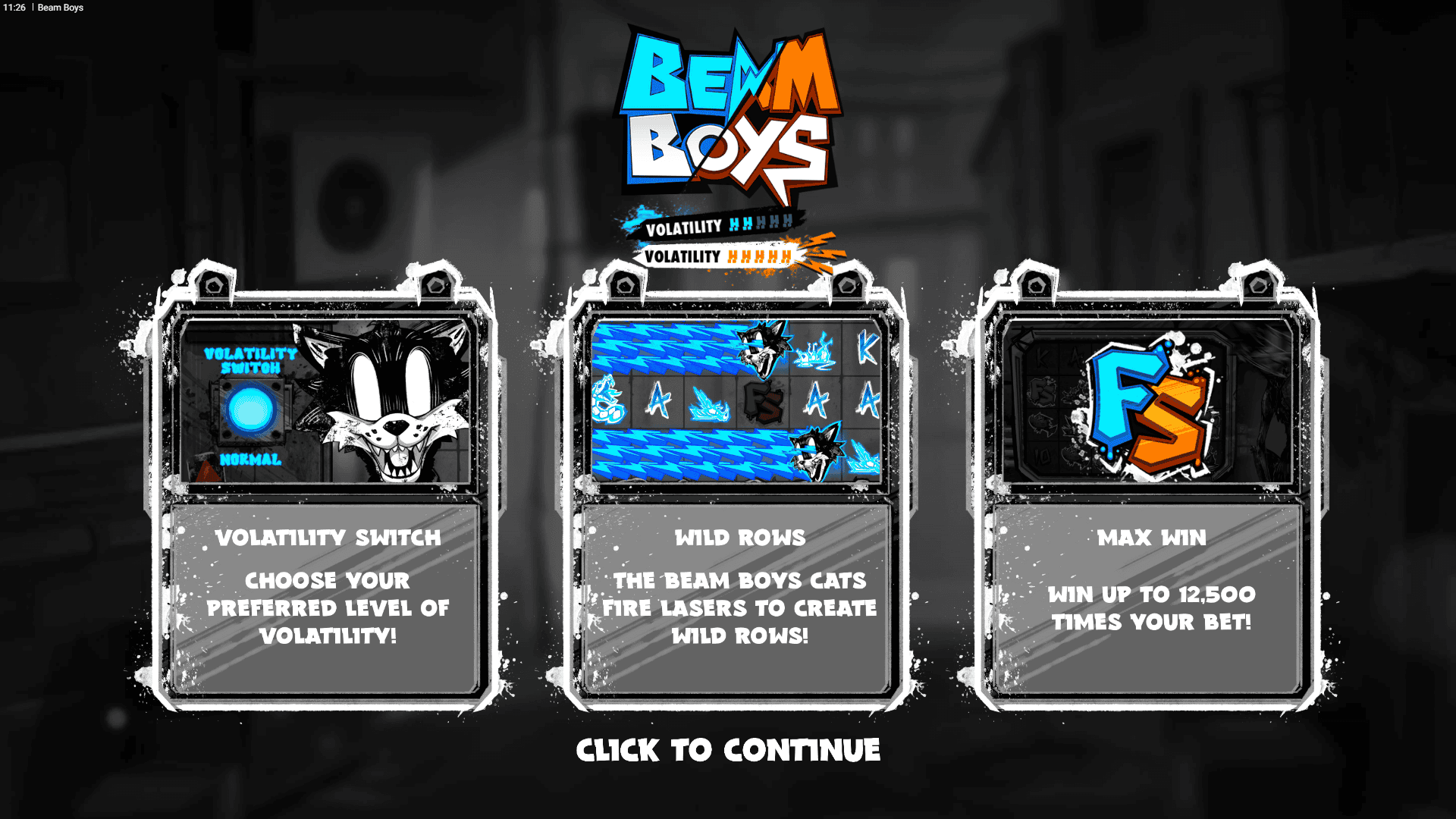Beam Boys slot intro screen