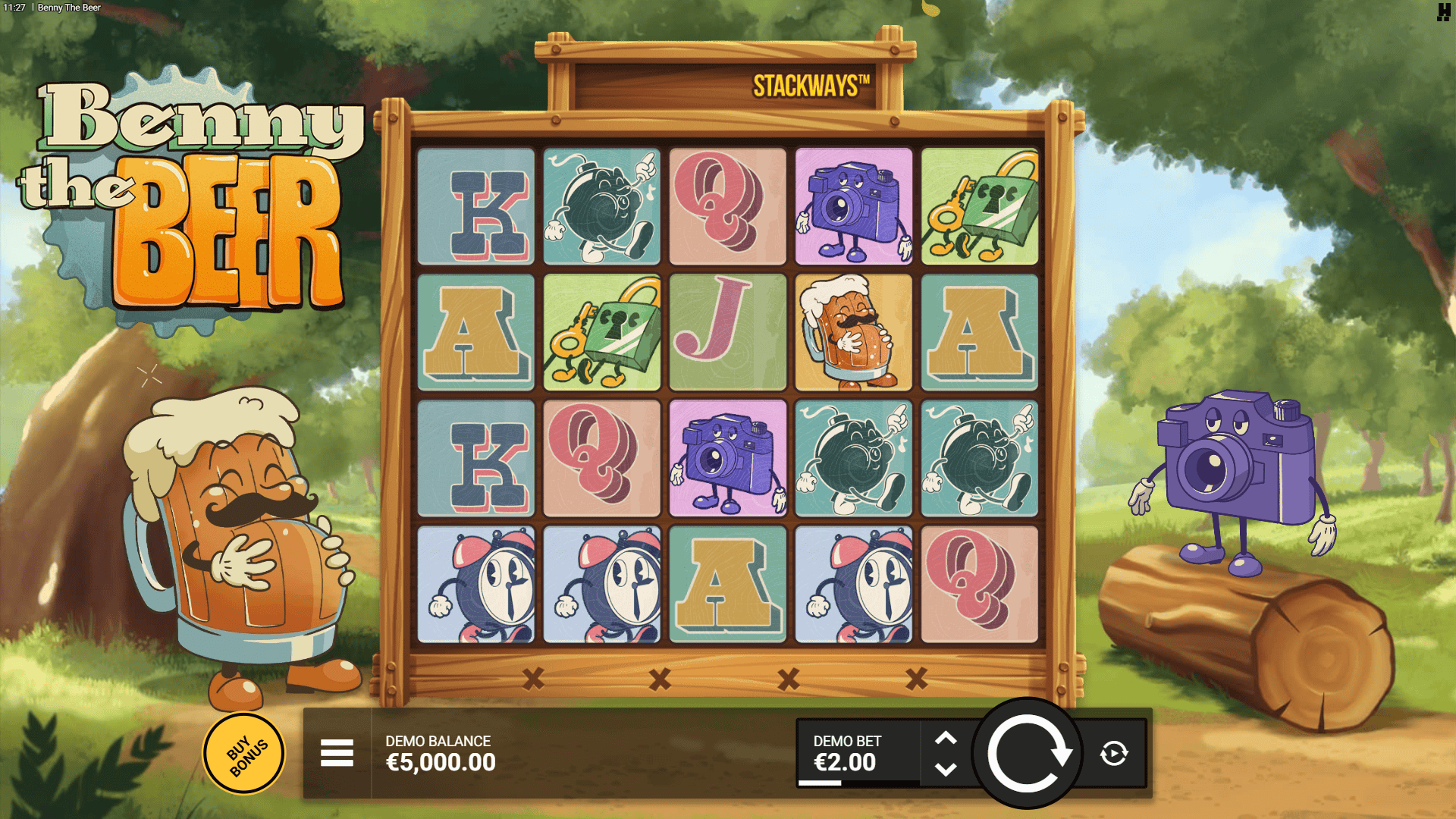 Benny the Beer slot gameplay reels