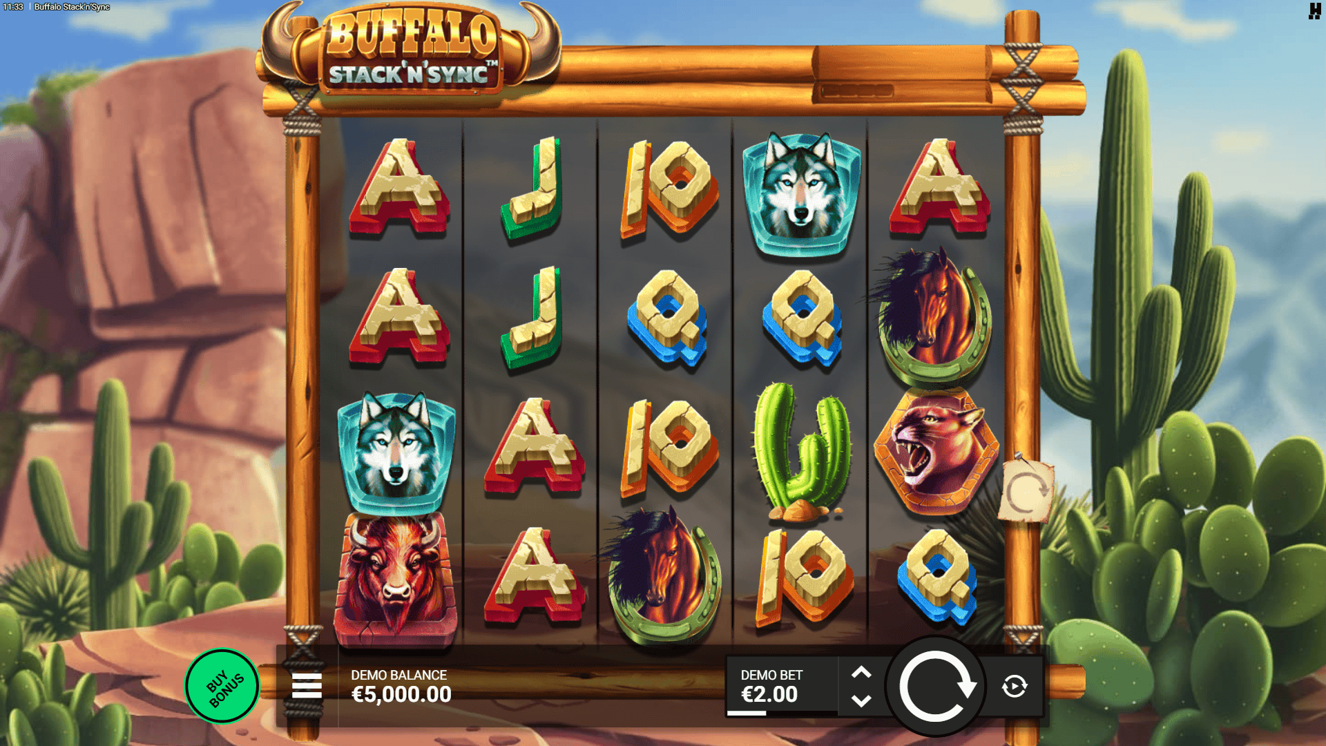 Buffalo Stack ‘n’ Sync slot gameplay reels