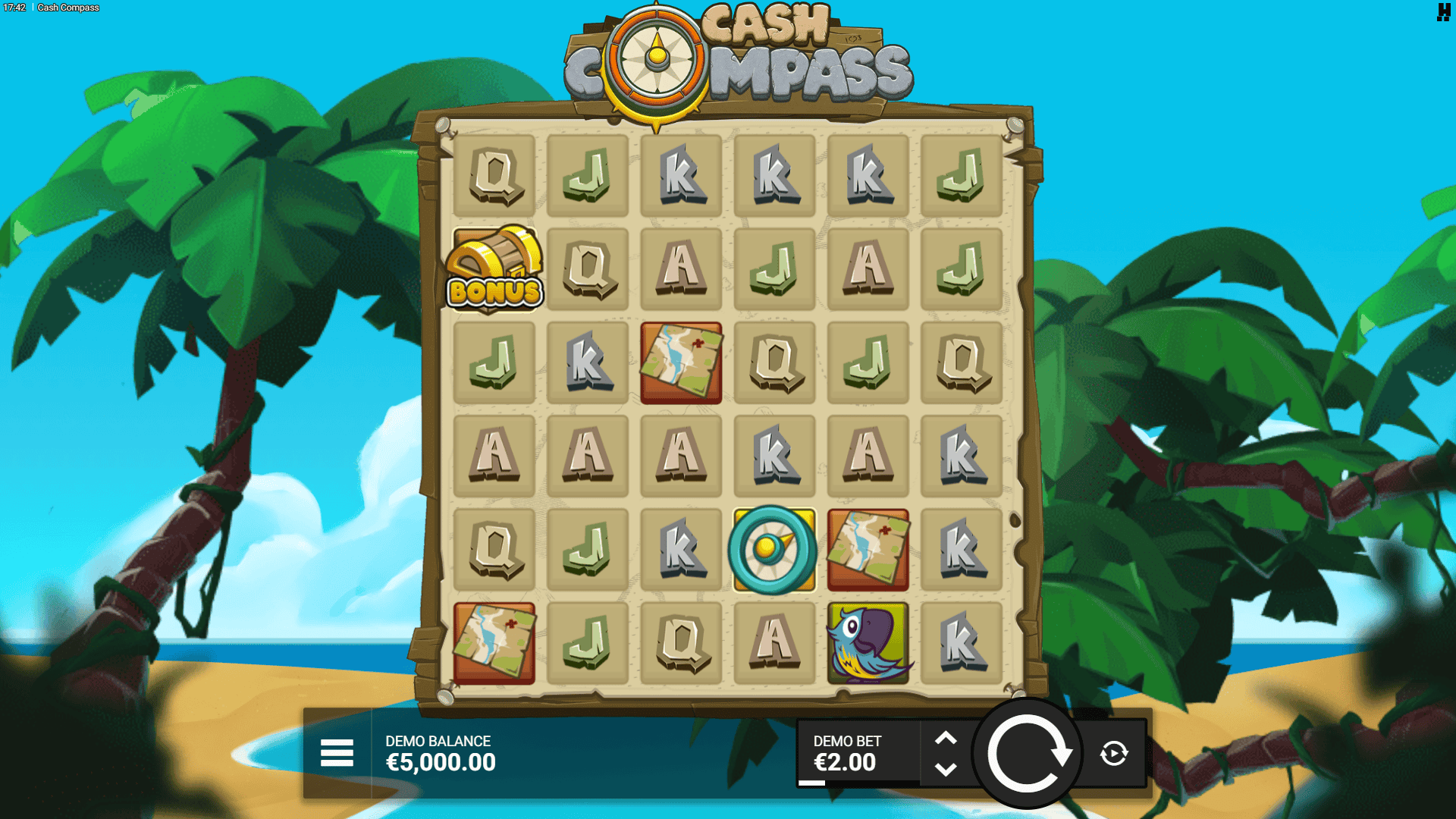 Cash Compass slot gameplay reels