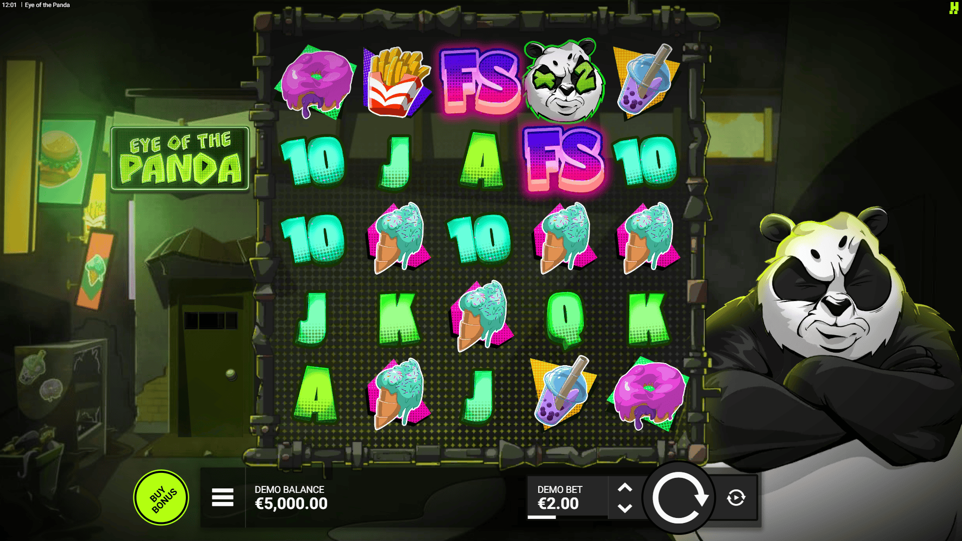 Eye of the Panda slot gameplay reels