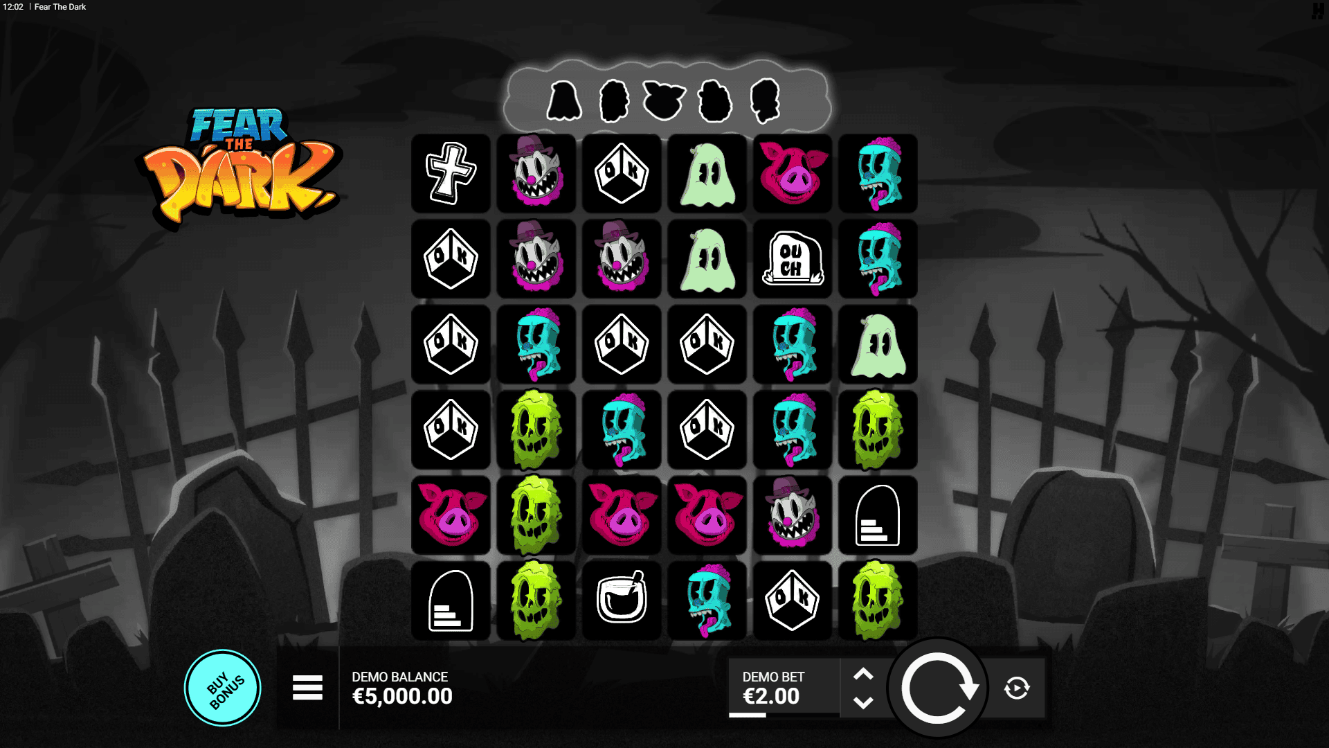Fear the Dark slot gameplay reels