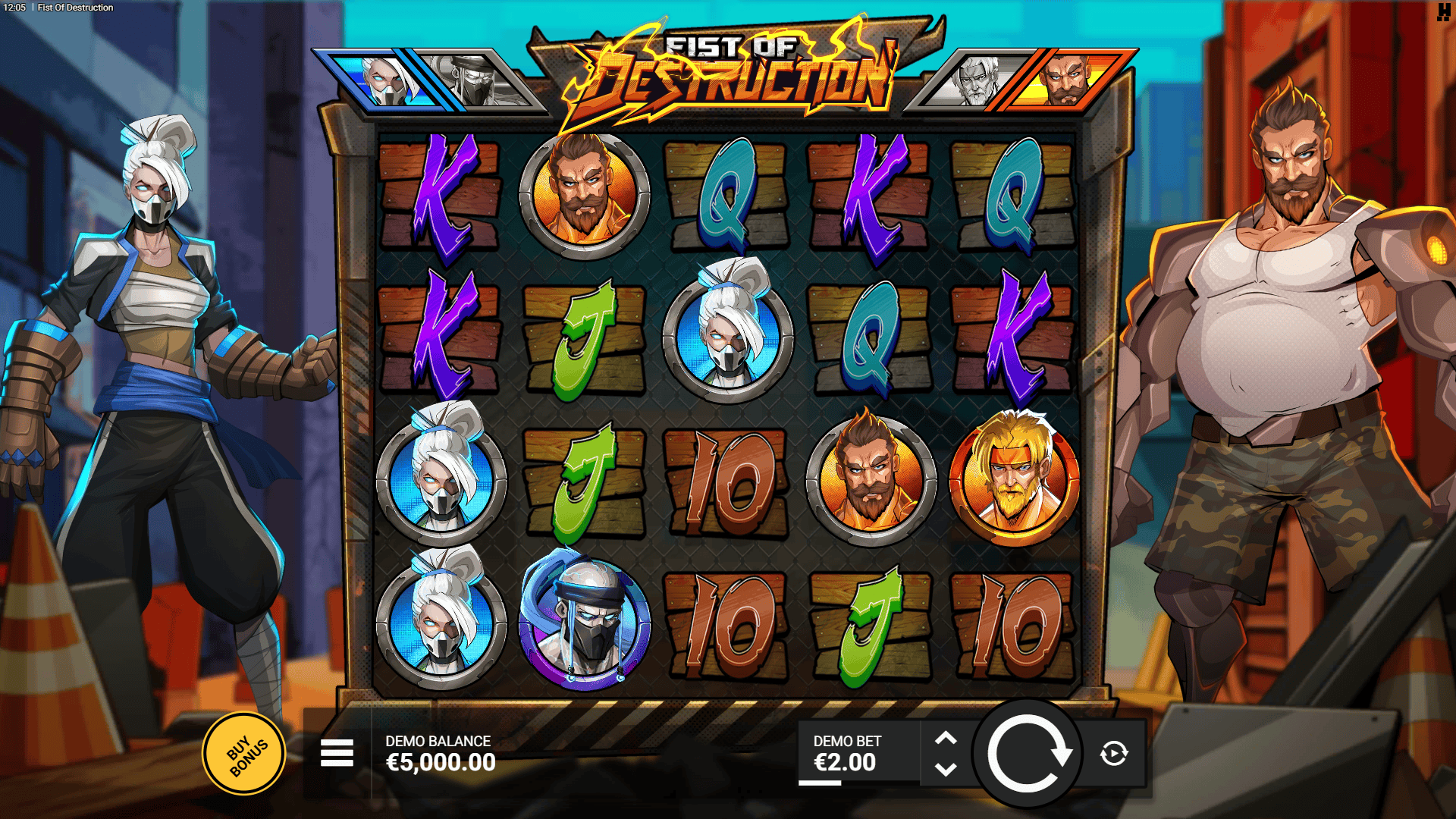 Fist of Destruction slot gameplay reels