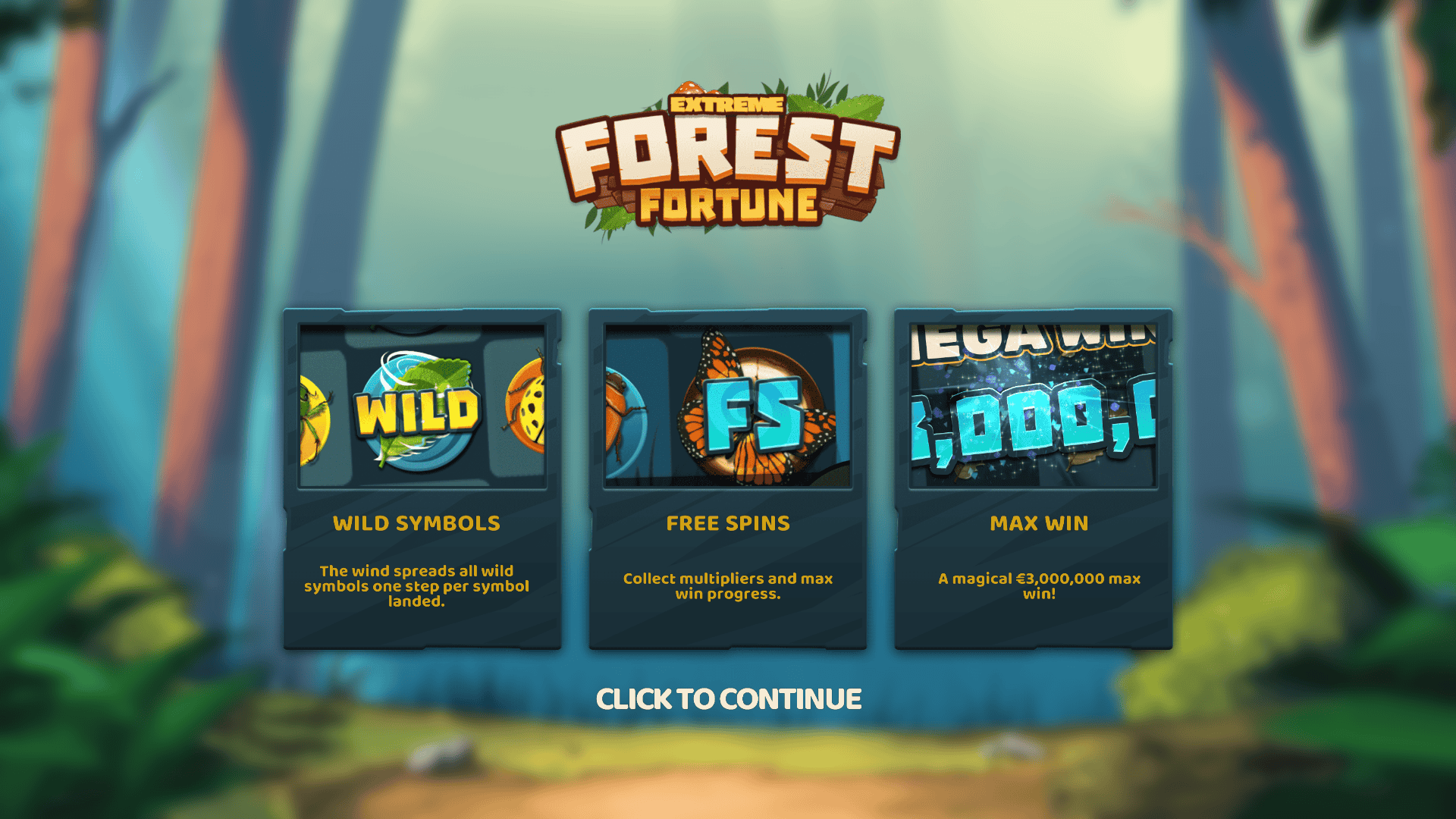 Forest Fortune slot intro screen
