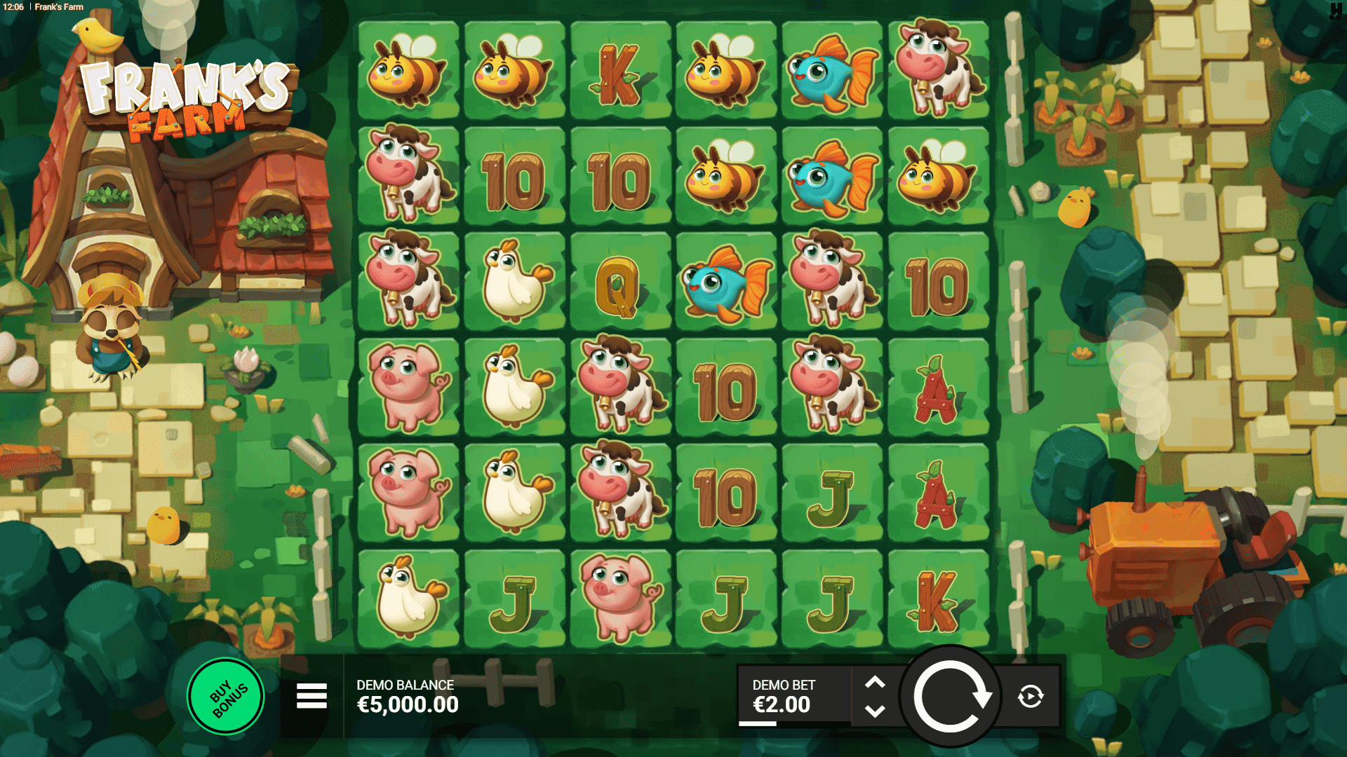 Frank&rsquo;s Farm slot gameplay reels