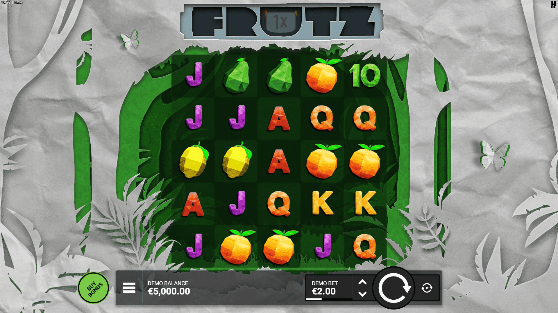 Frutz slot gameplay reels