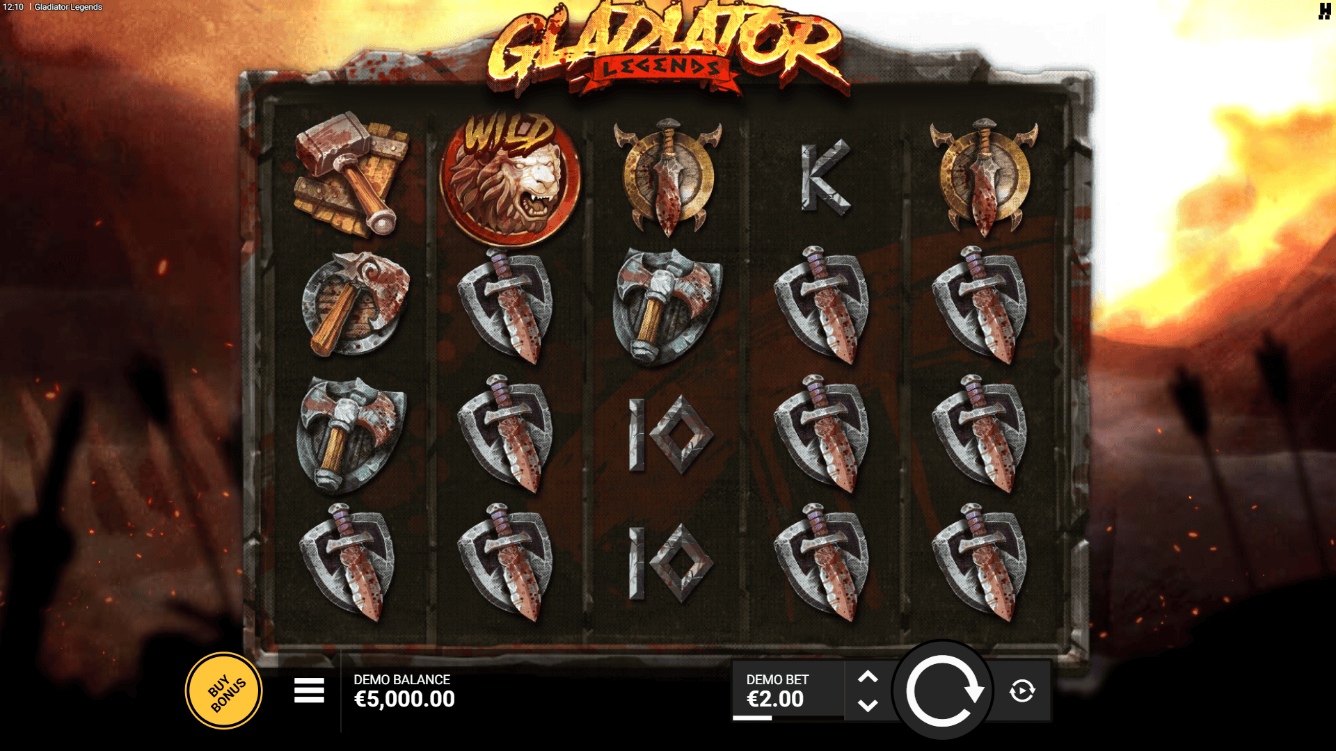 Gladiator Legends slot gameplay reels