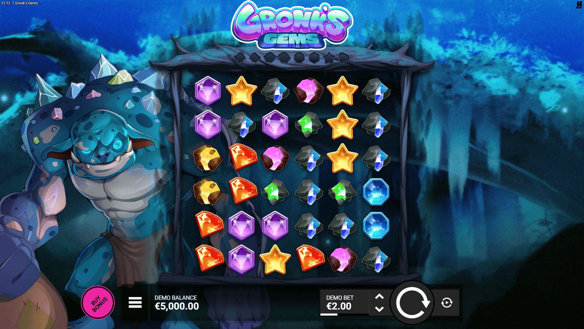 Gronk&rsquo;s Gems slot gameplay reels
