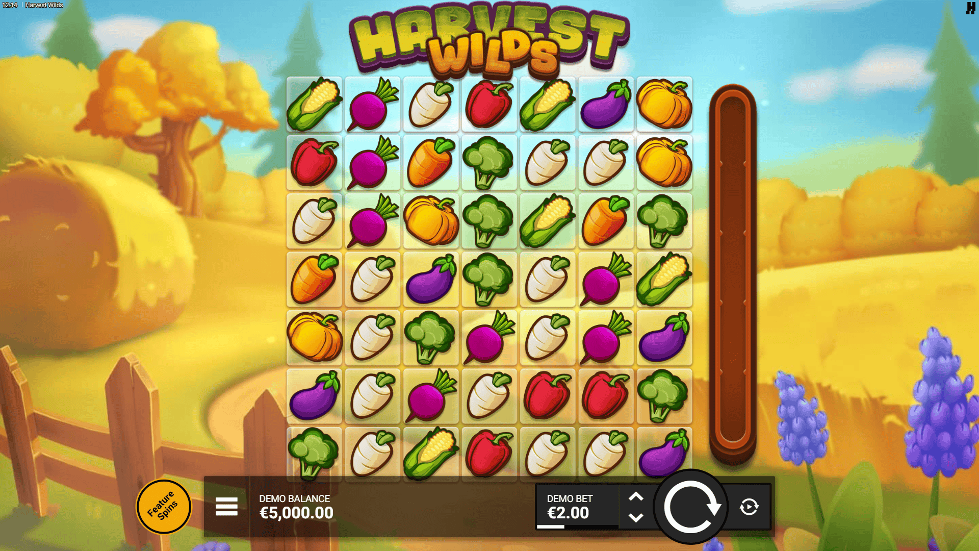 Harvest Wilds slot gameplay reels