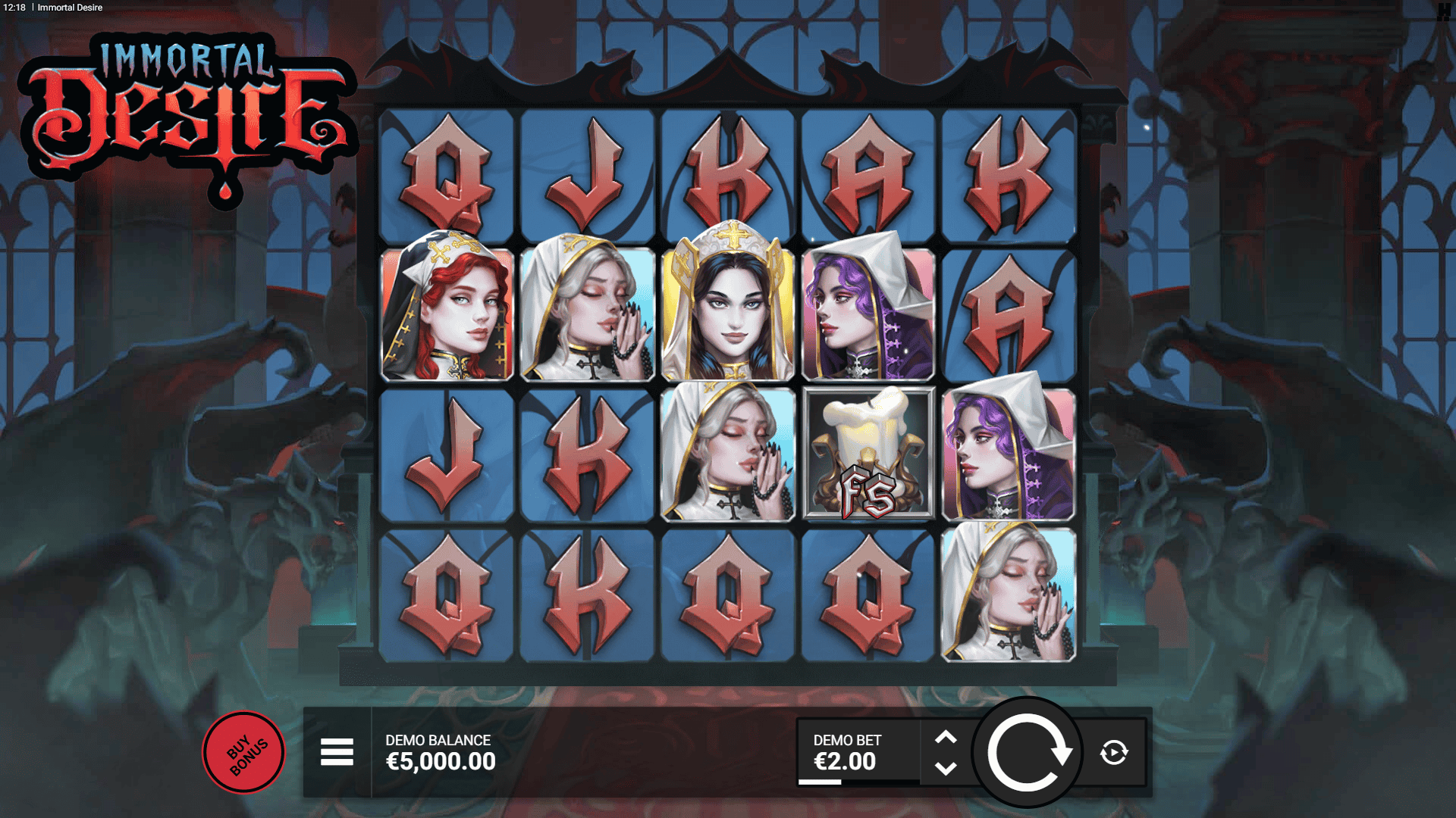 Immortal Desire slot gameplay reels