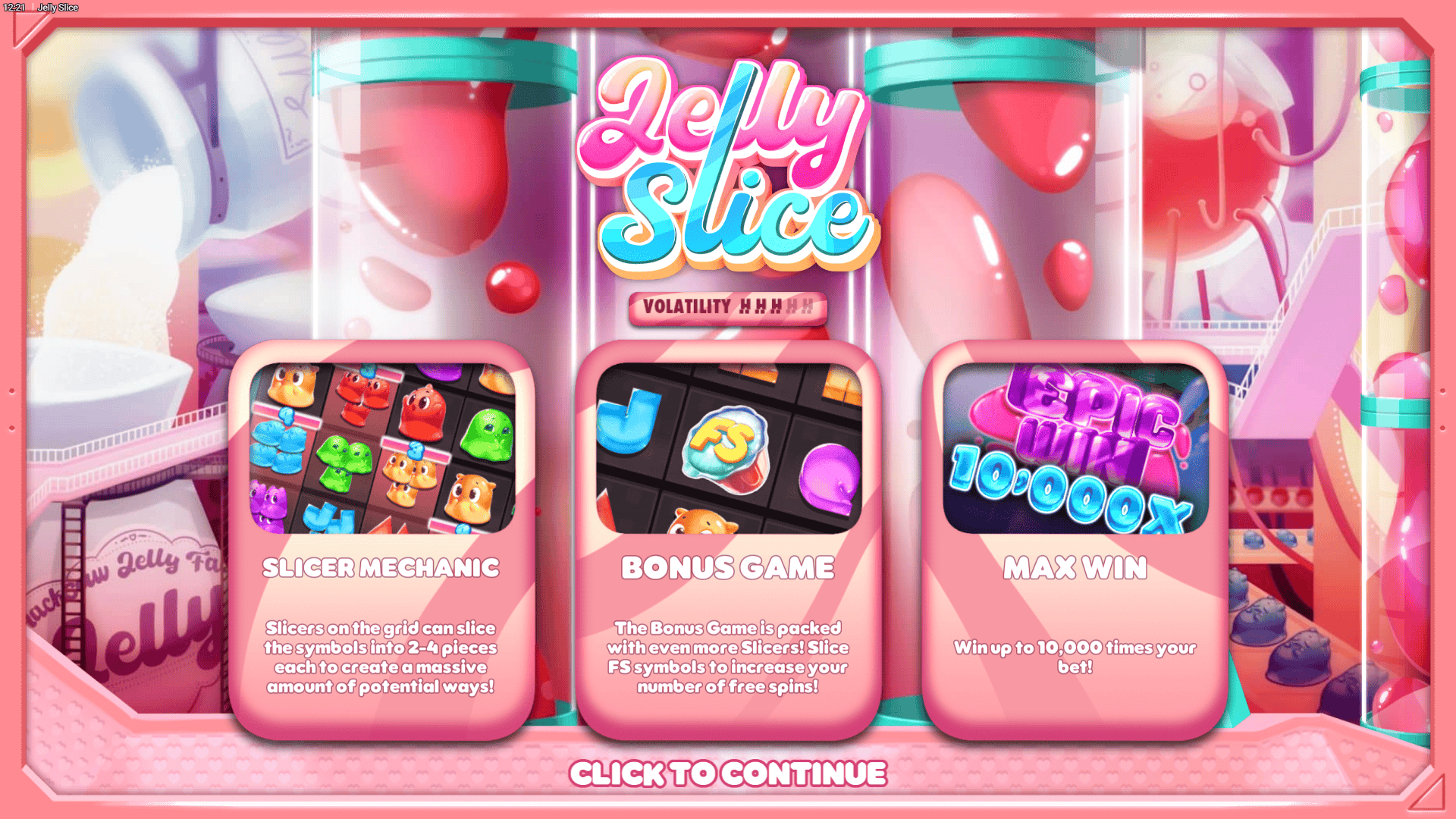 Jelly Slice slot intro screen