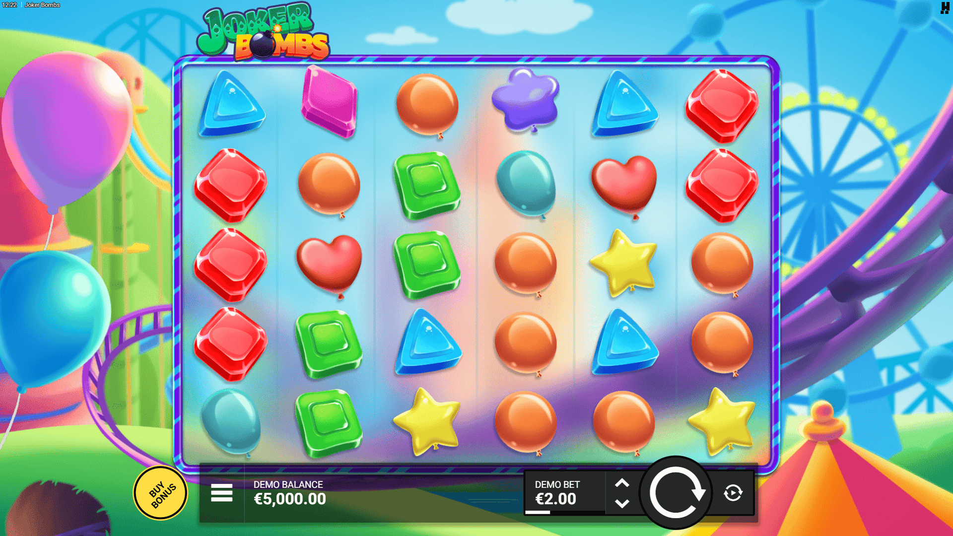 Joker Bombs slot gameplay reels