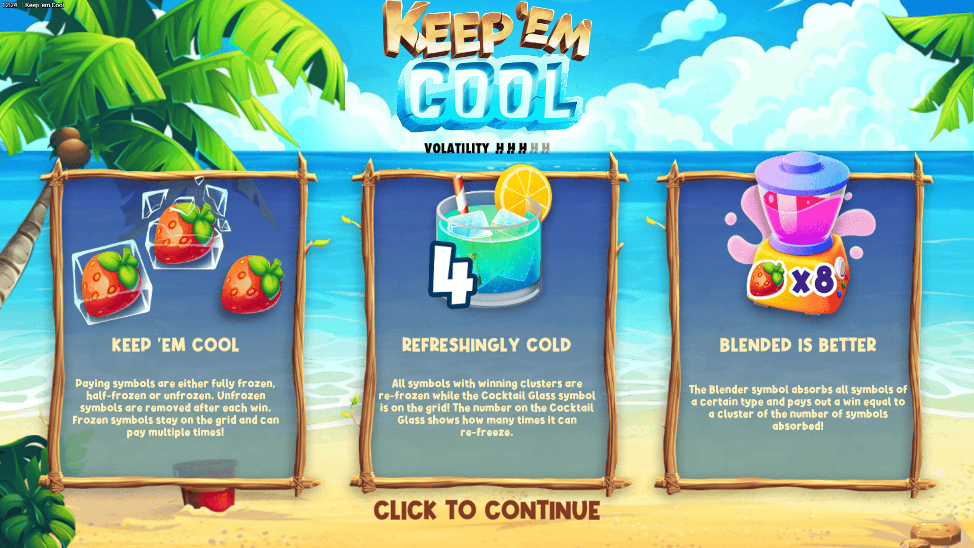 Keep ‘Em Cool slot intro screen