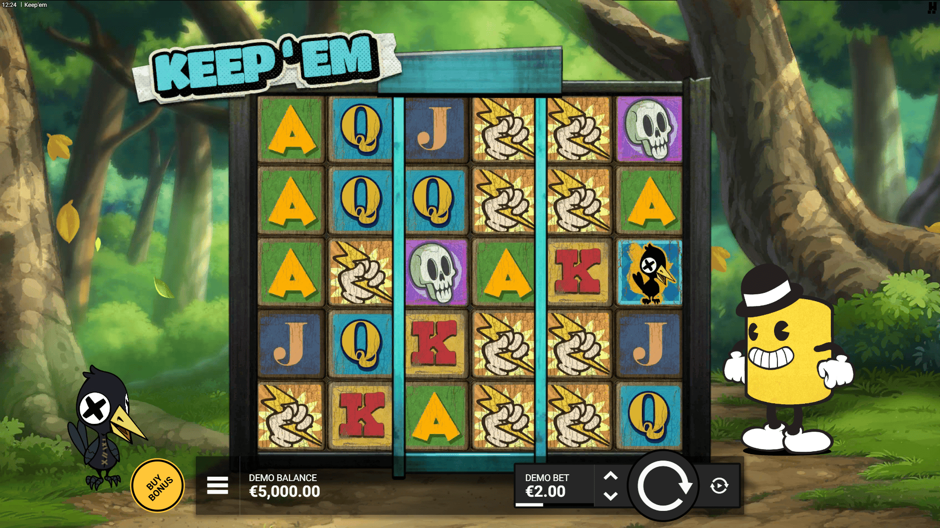 Keep 'Em slot gameplay reels