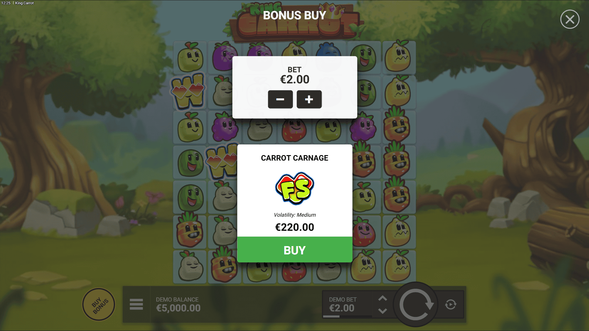 King Carrot bonus buy menu