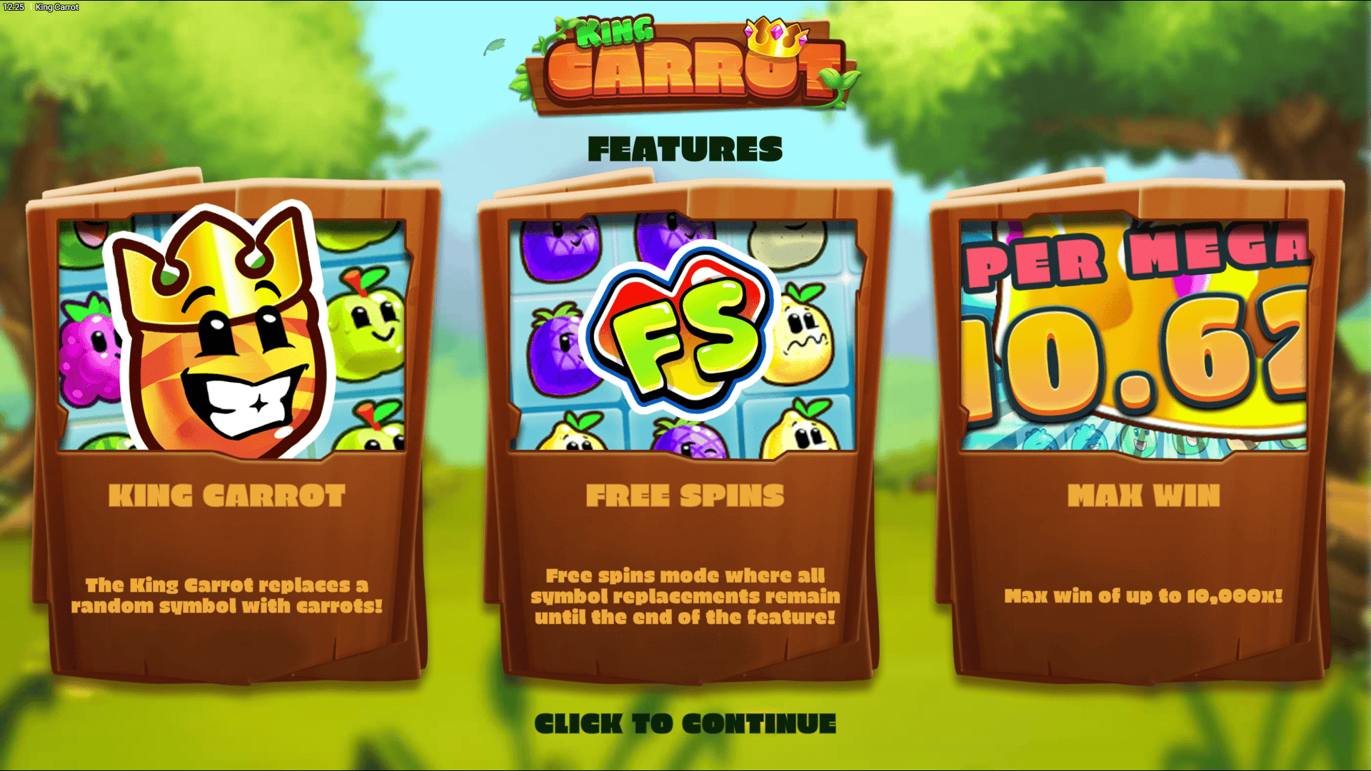 King Carrot slot intro screen