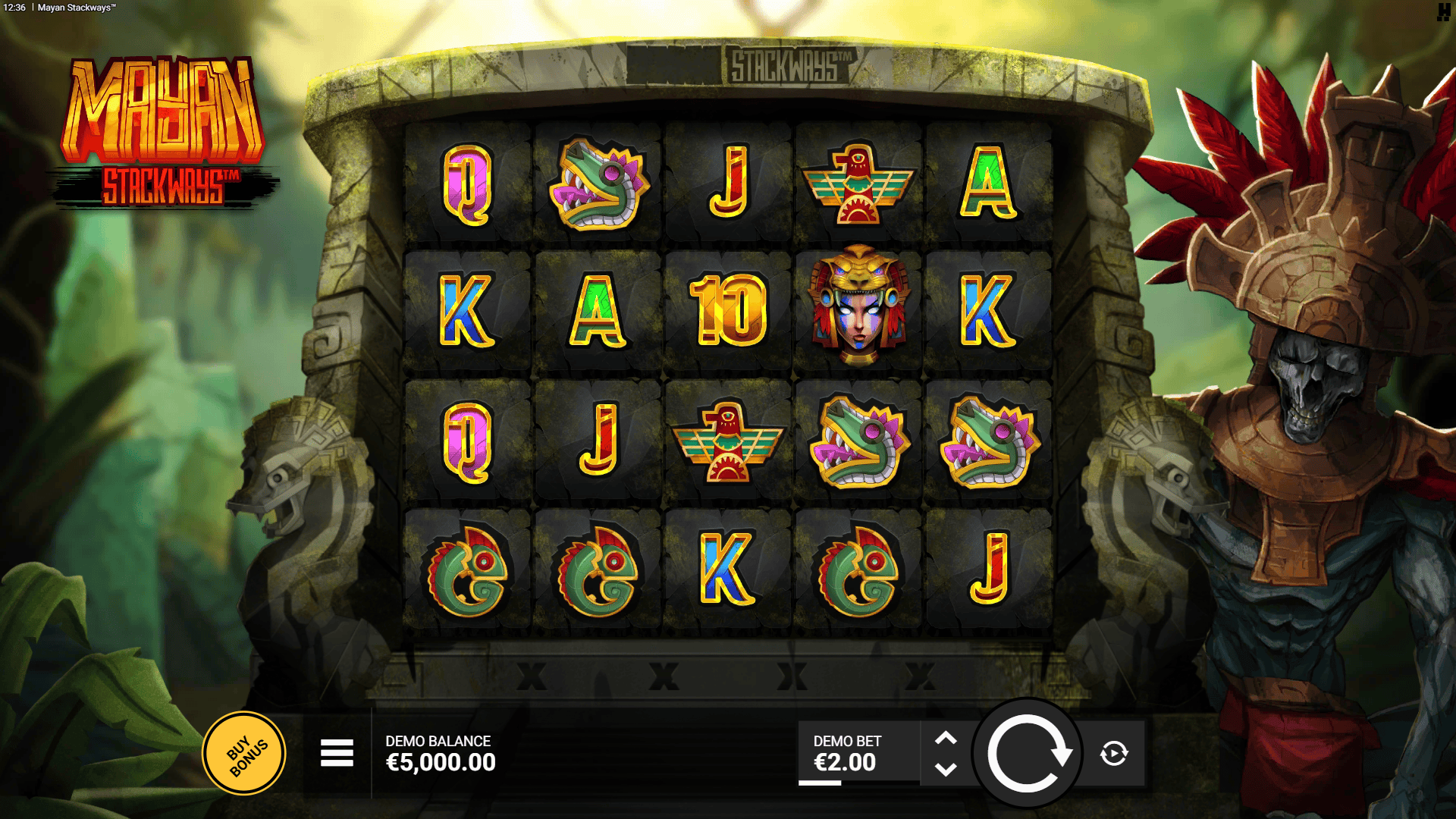 Mayan Stackways slot gameplay reels