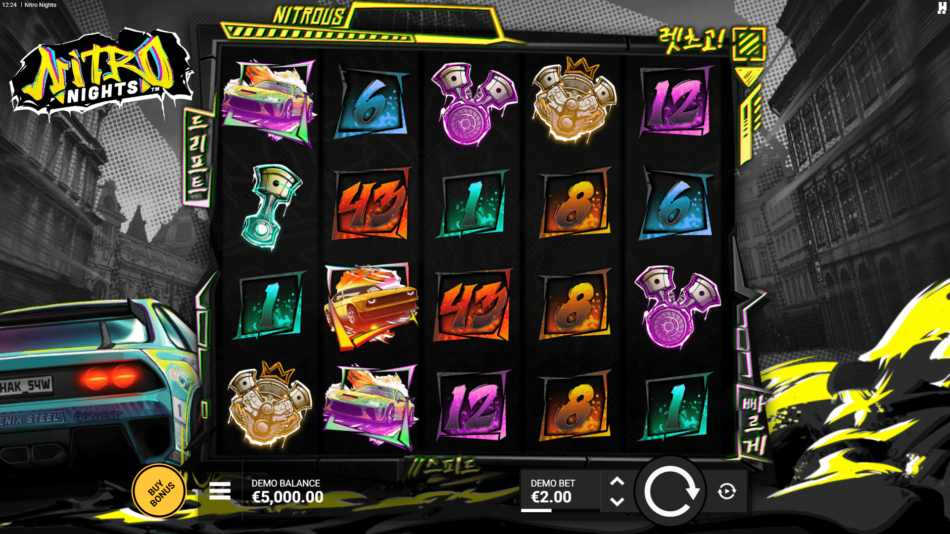 Nitro Nights slot gameplay reels