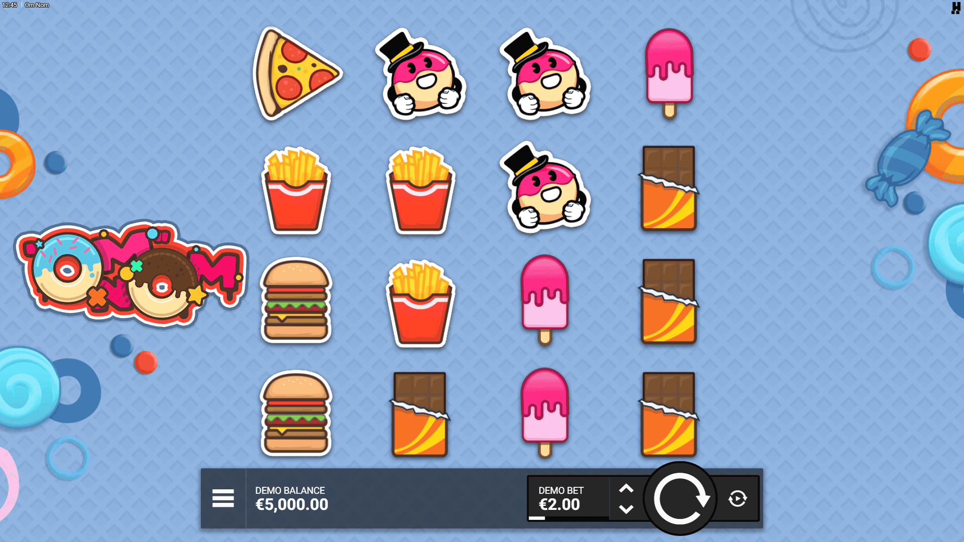 Om Nom slot gameplay reels