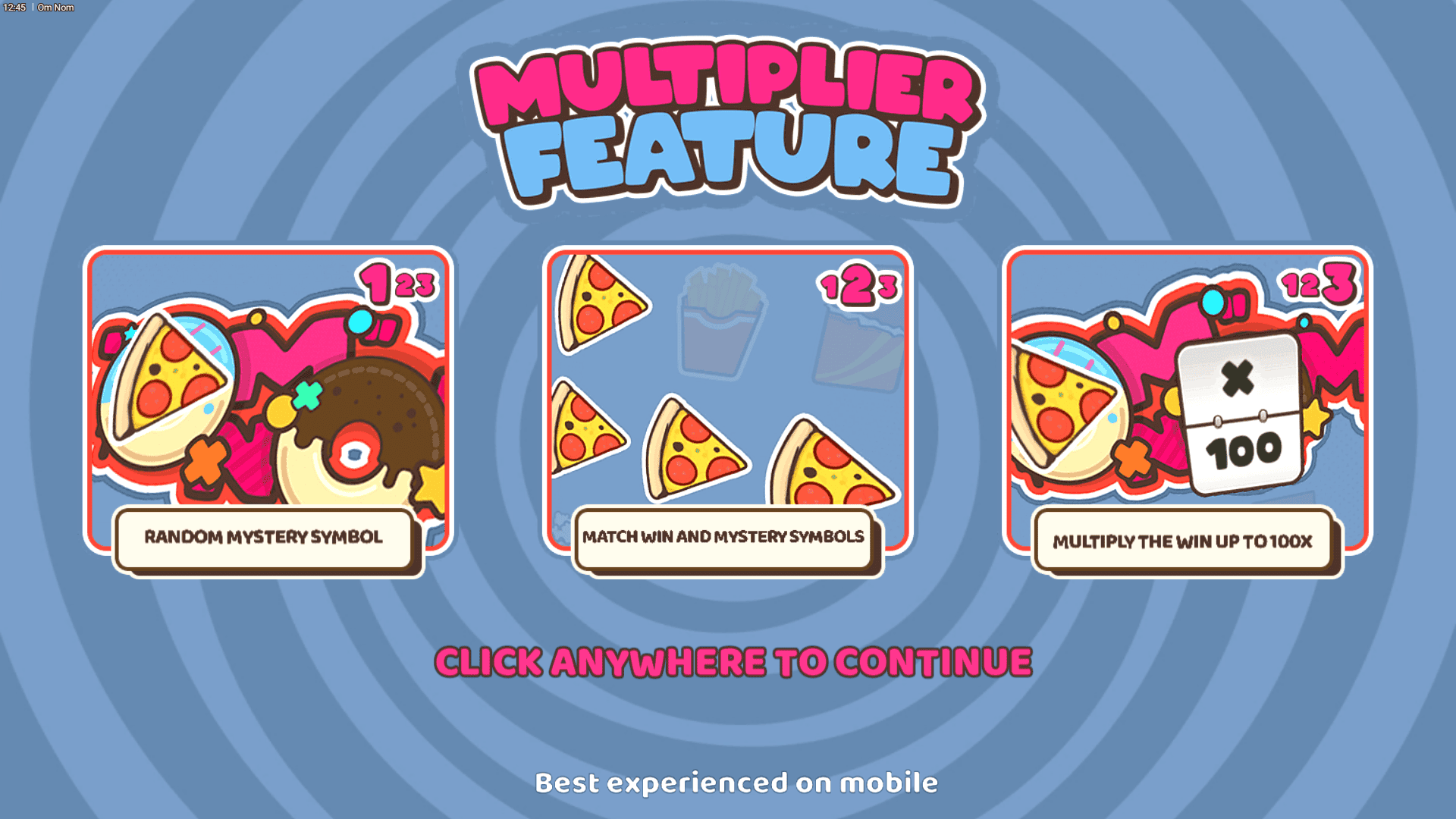 Om Nom slot intro screen