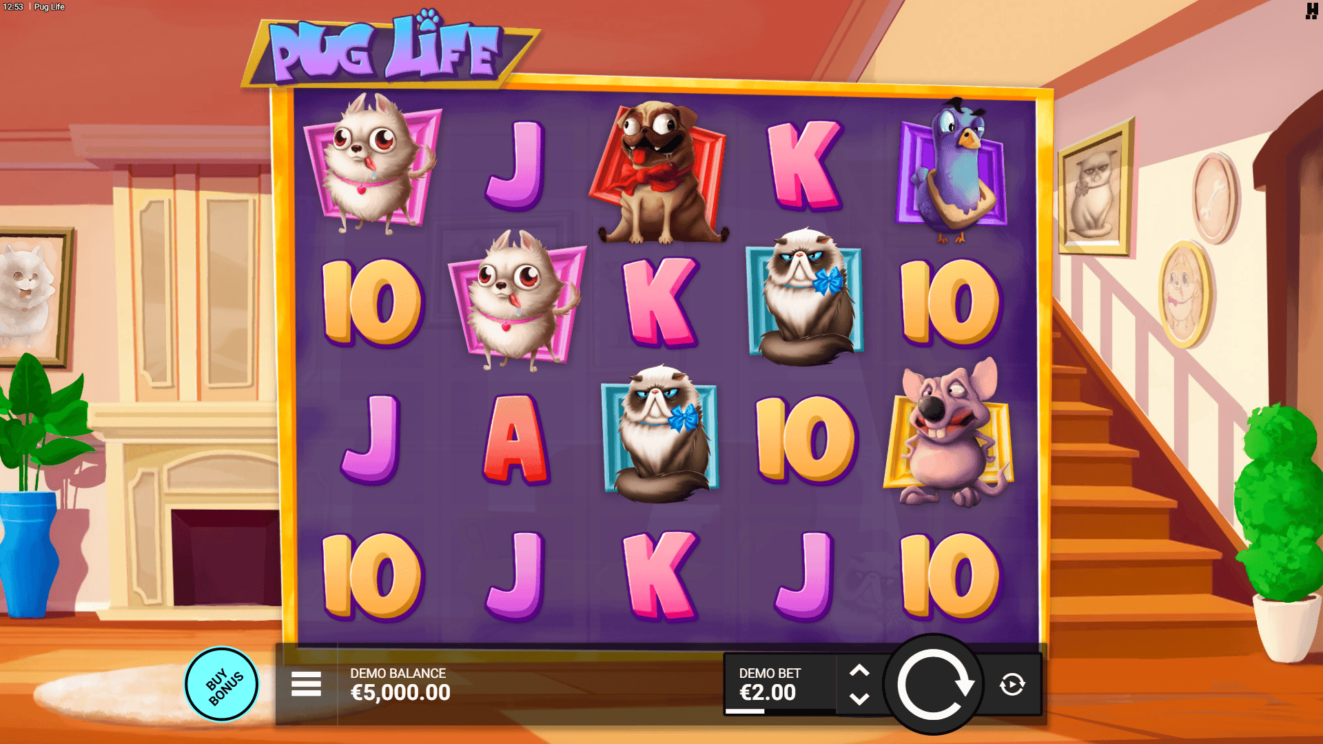 Pug Life slot gameplay reels
