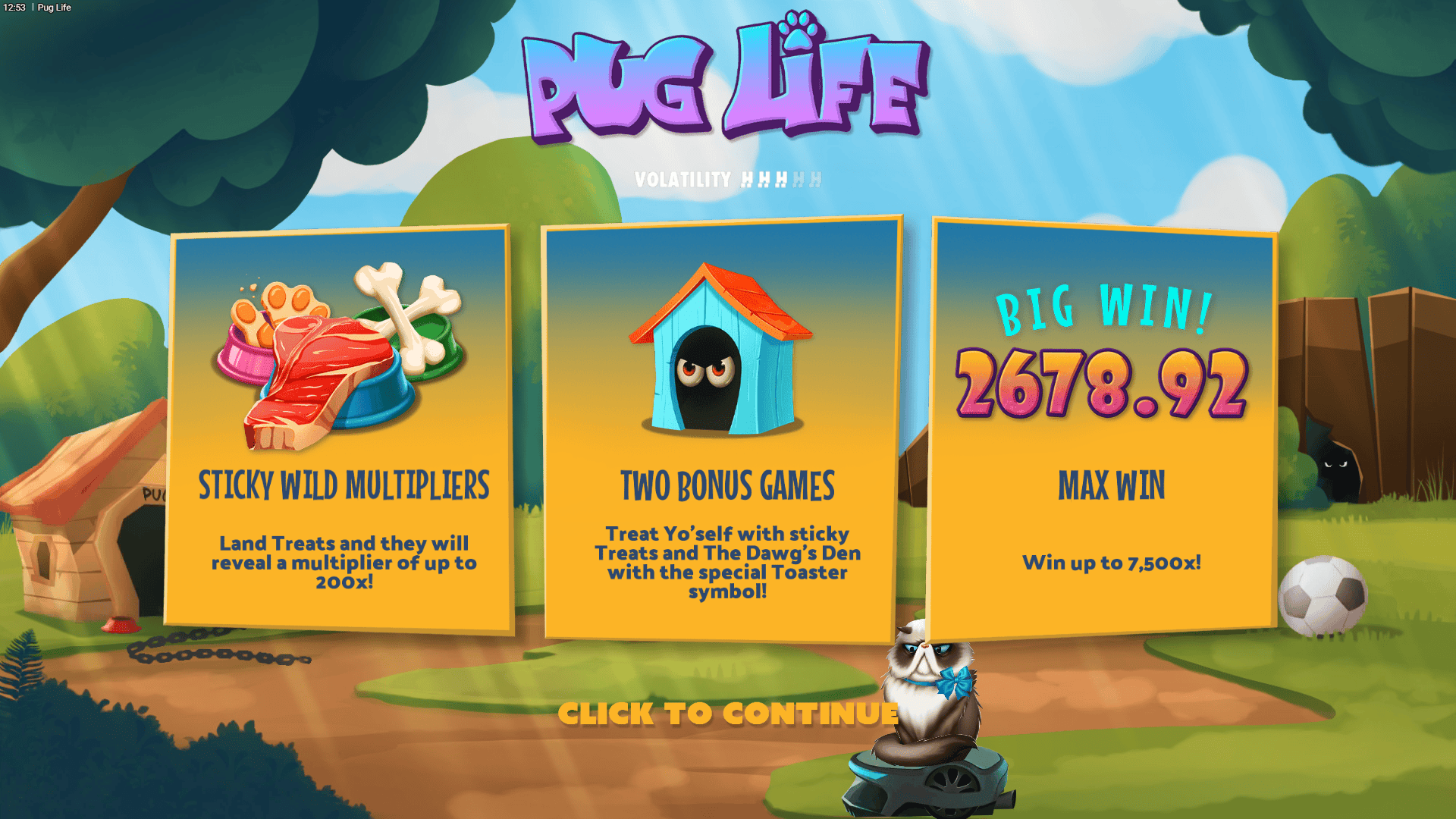 Pug Life slot intro screen