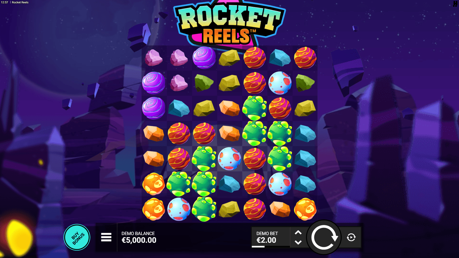 Rocket Reels slot gameplay reels