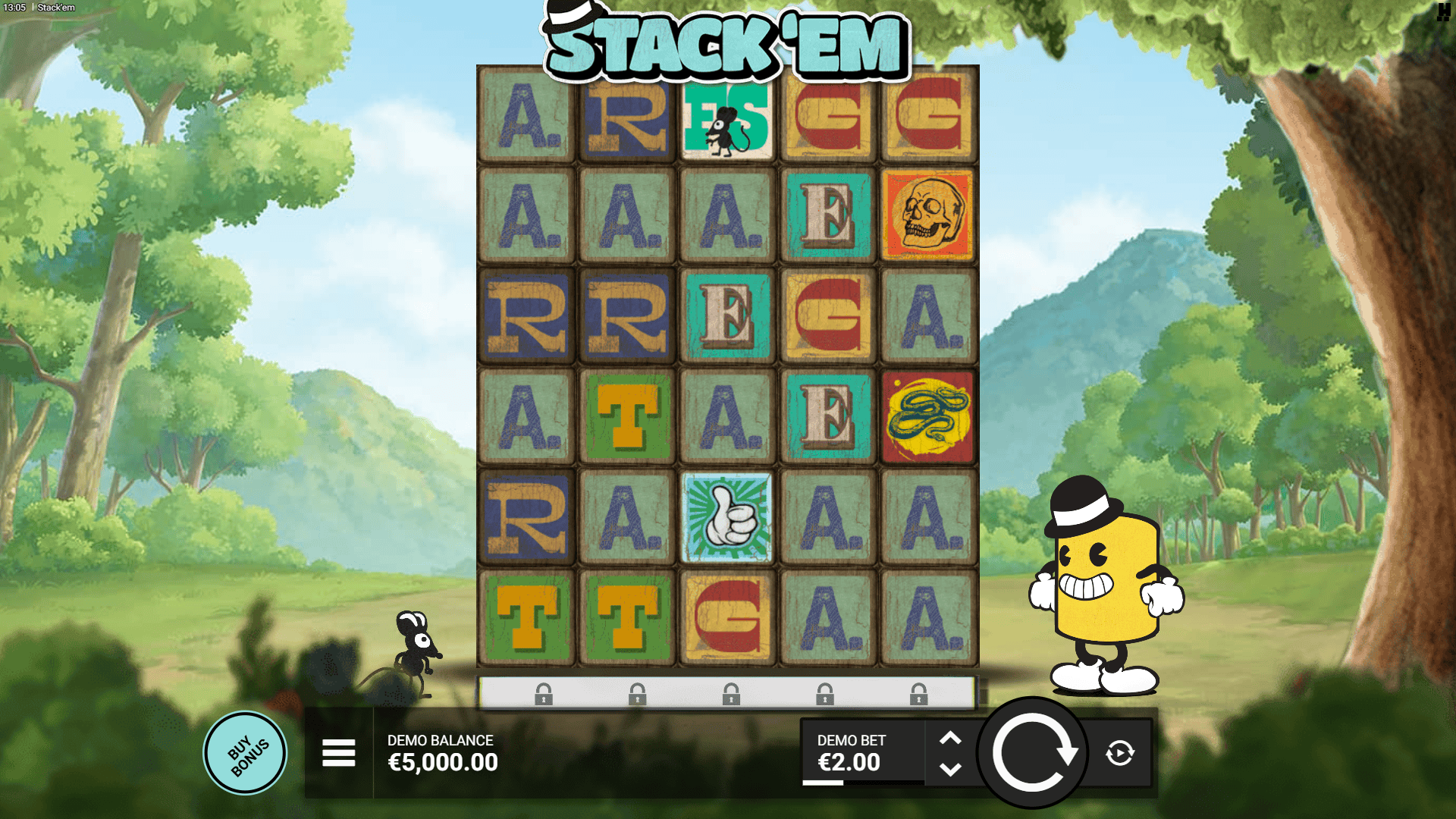 Stack’Em slot gameplay reels