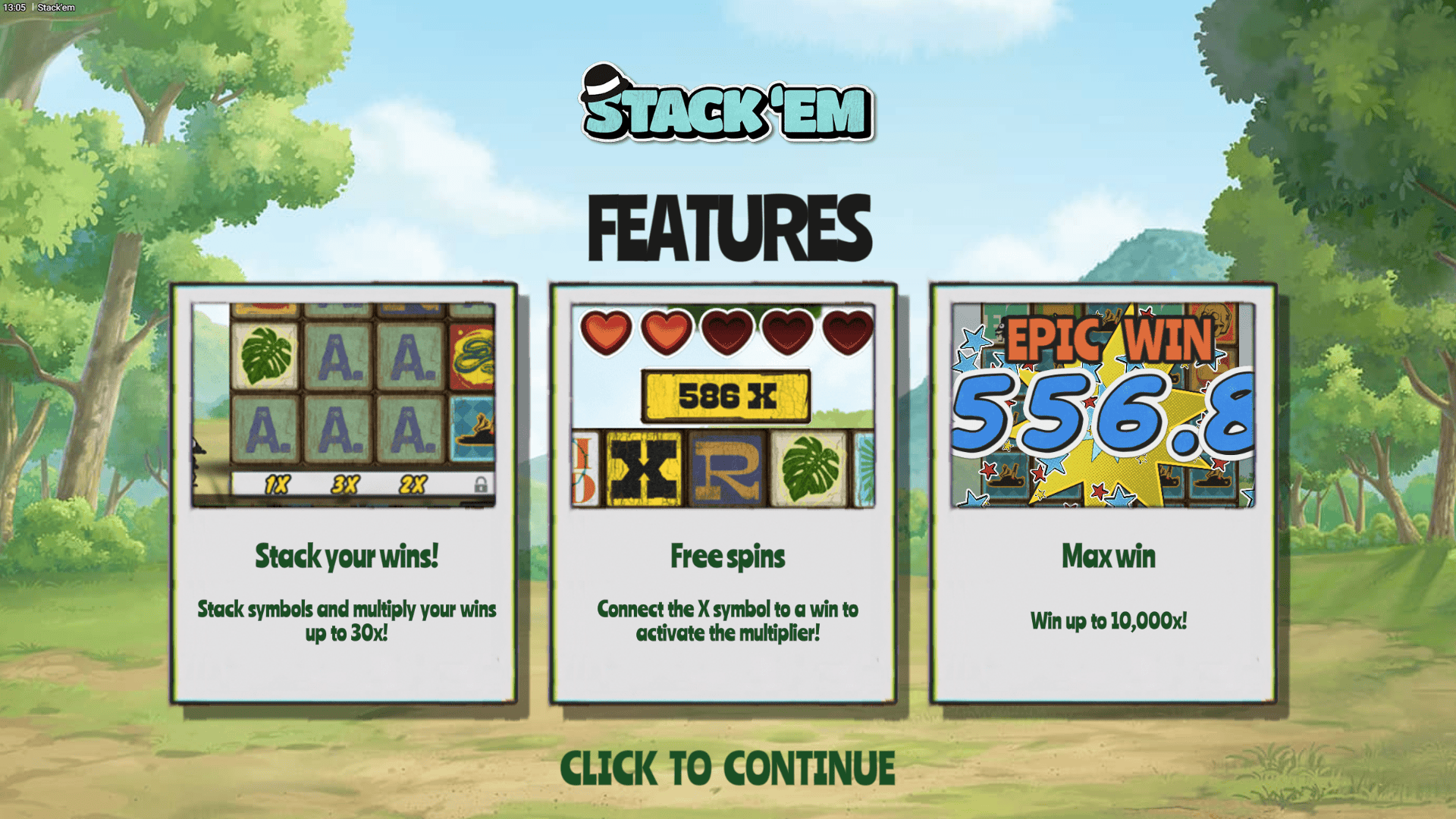 Stack’Em slot intro screen