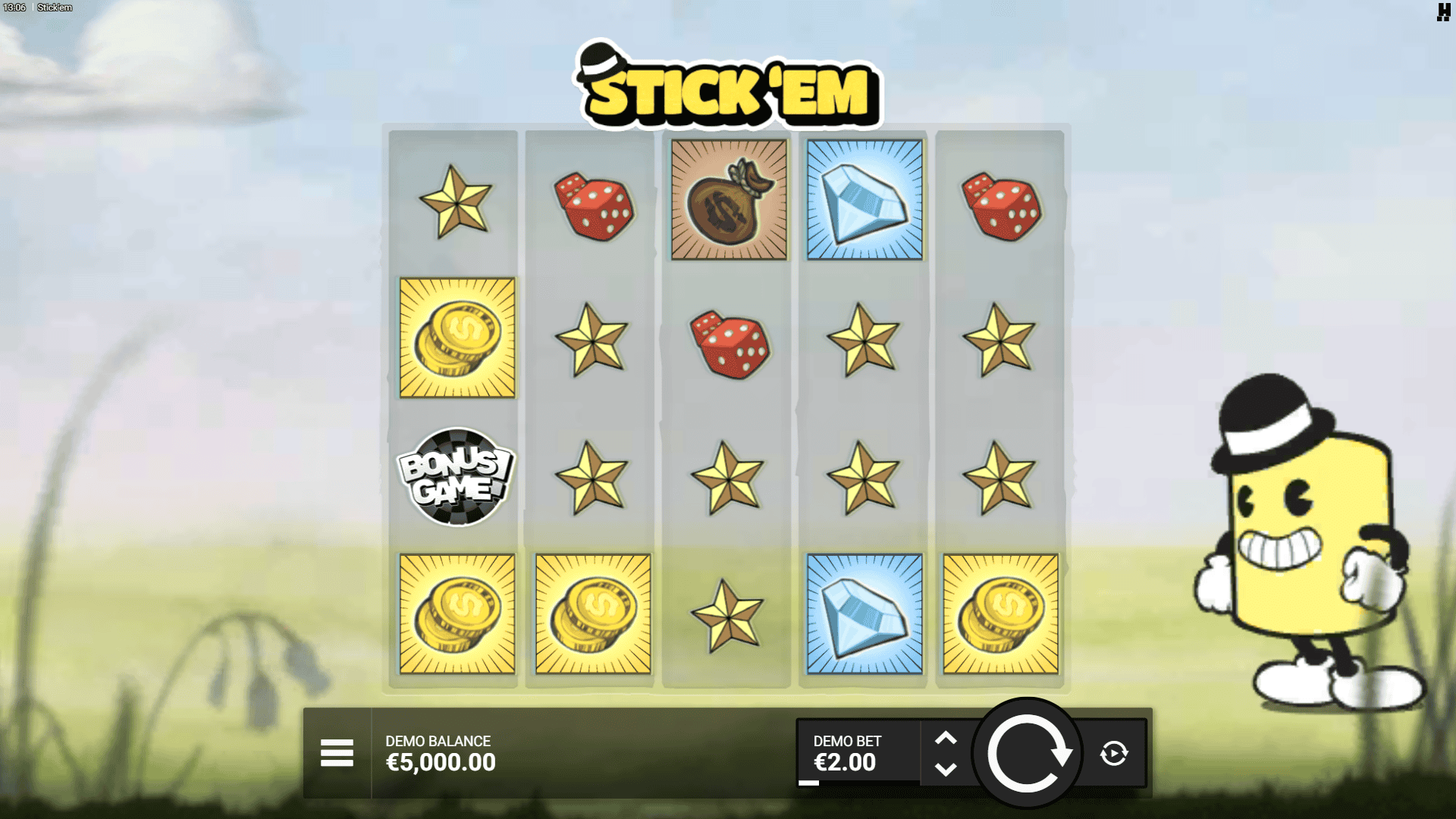 Stick 'Em slot gameplay reels