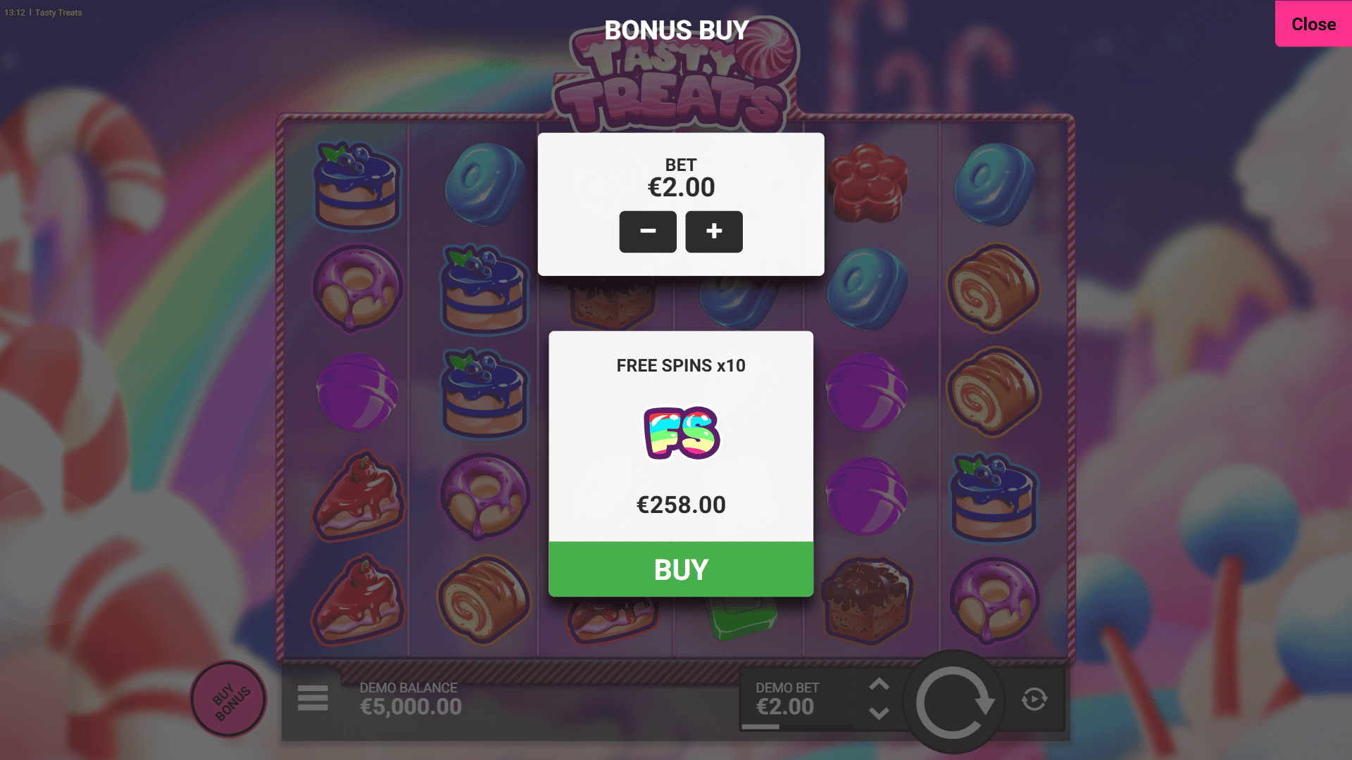 Tasty Treats bonus buy menu
