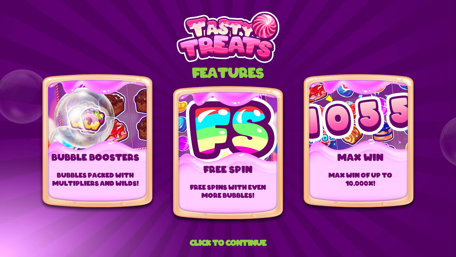 Tasty Treats slot intro screen