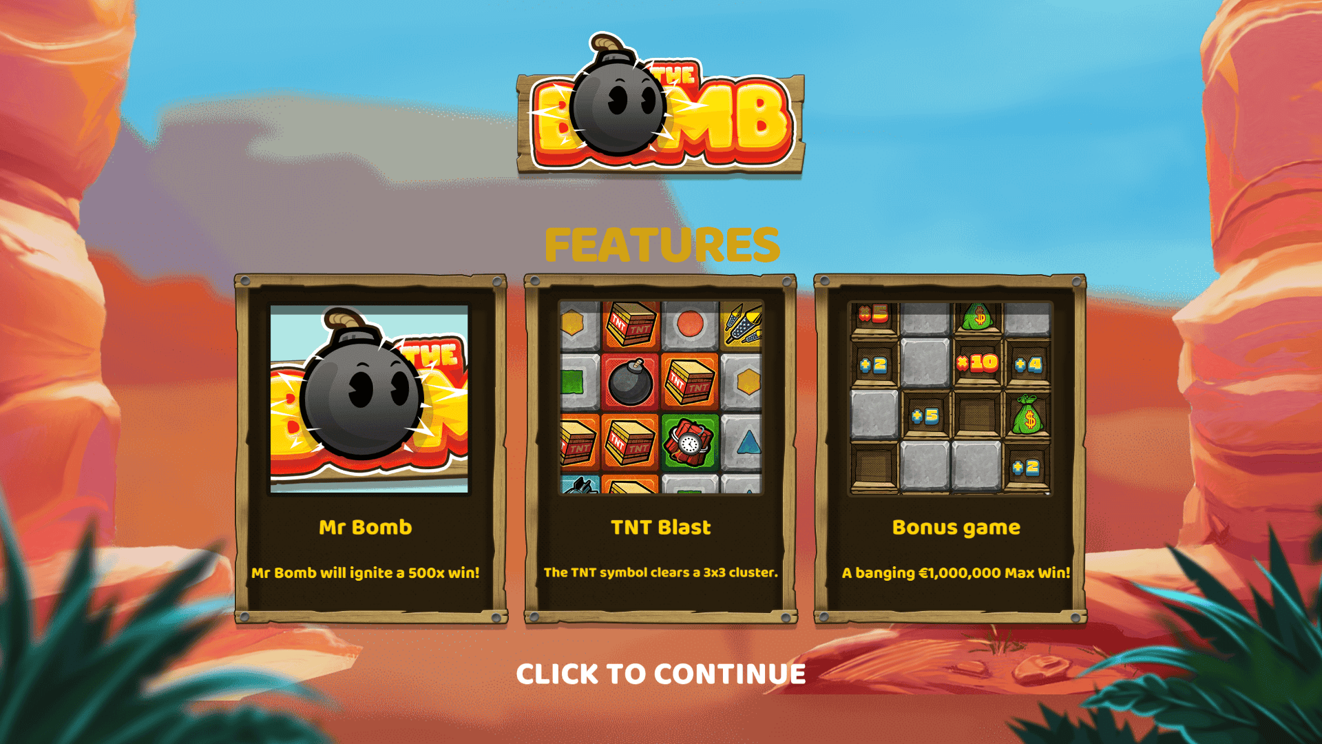 The Bomb slot intro screen