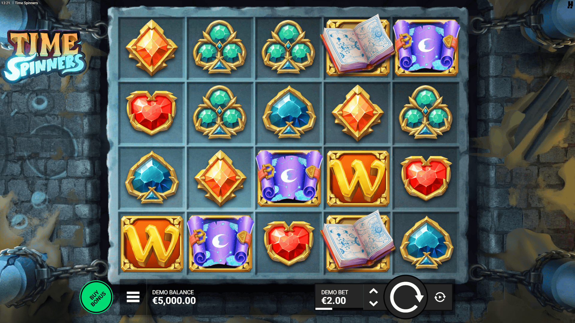 Time Spinners slot gameplay reels