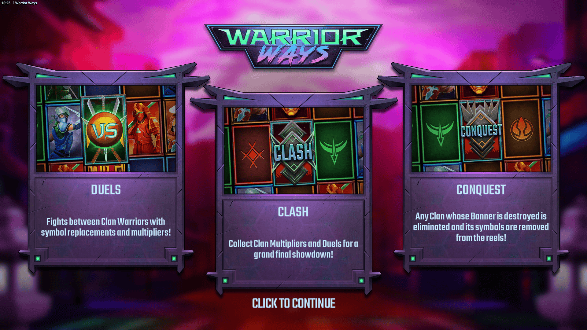 Warrior Ways slot intro screen