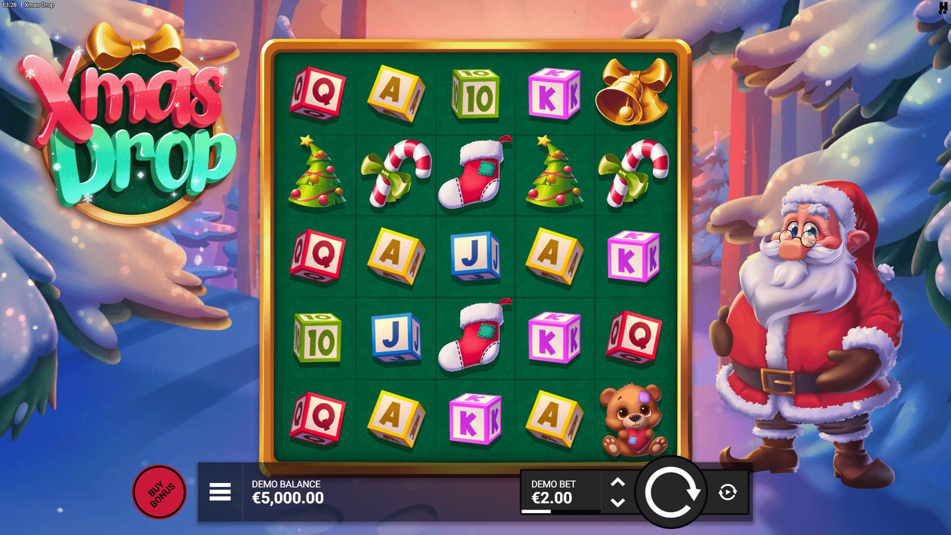 Xmas Drop slot gameplay reels