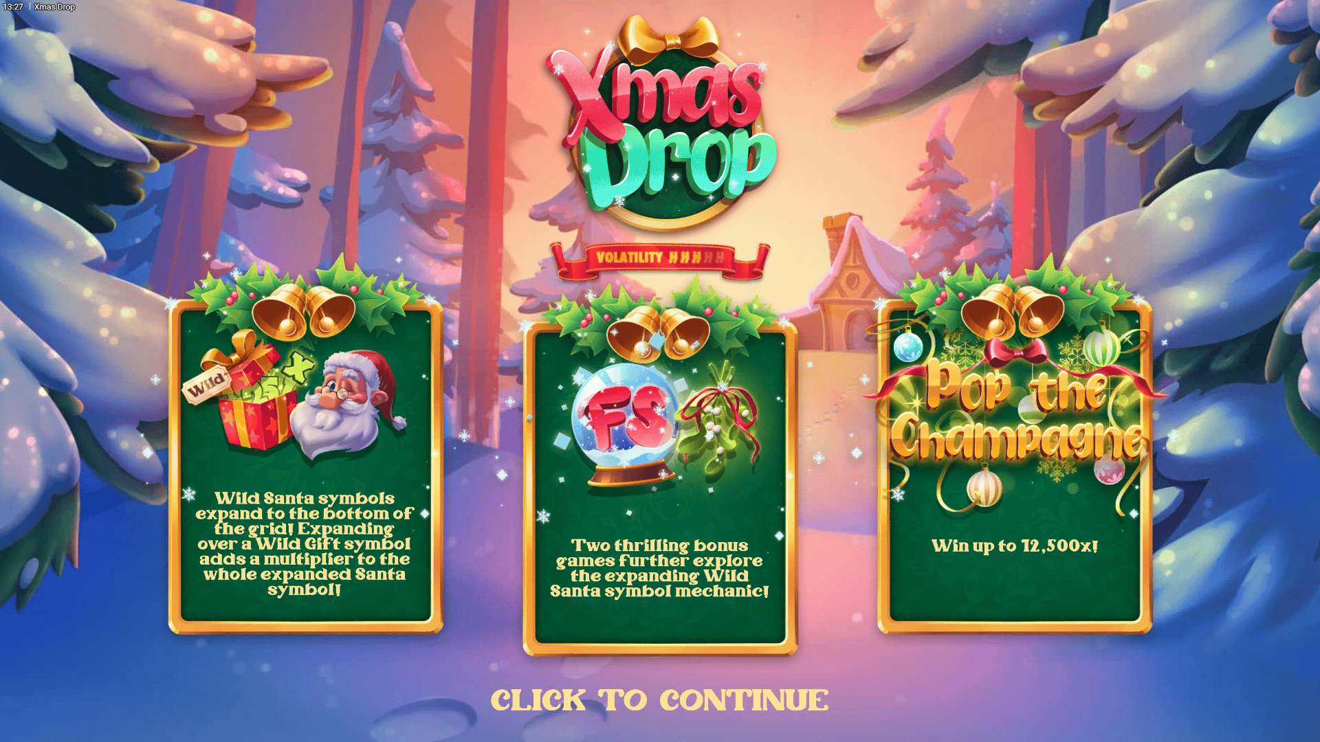 Xmas Drop slot intro screen