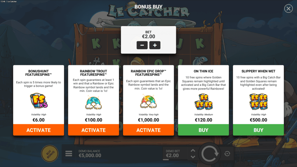 Hacksaw le catcher bonus buy